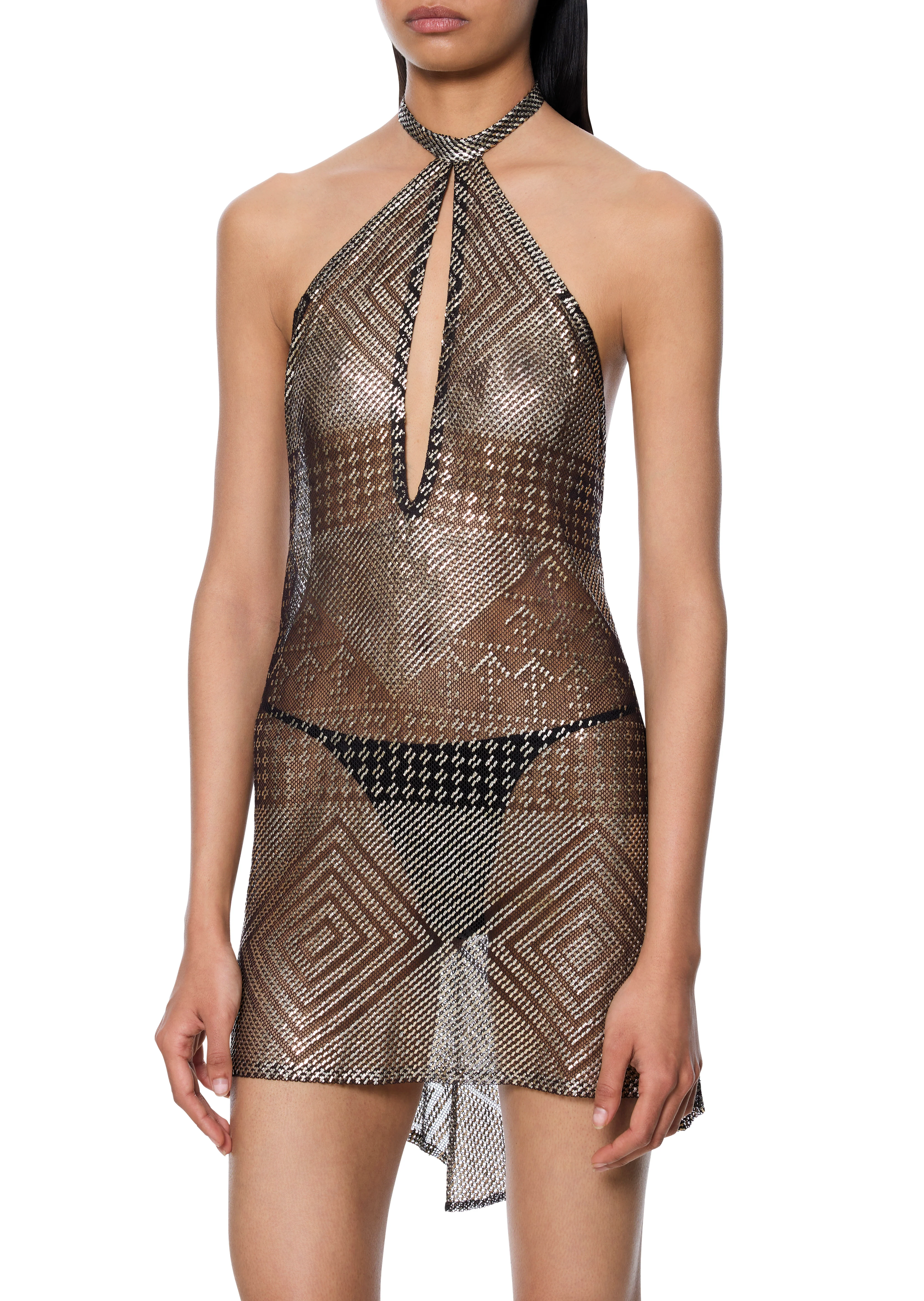 1920s Egyptian Halter Mini Dress - Image 2