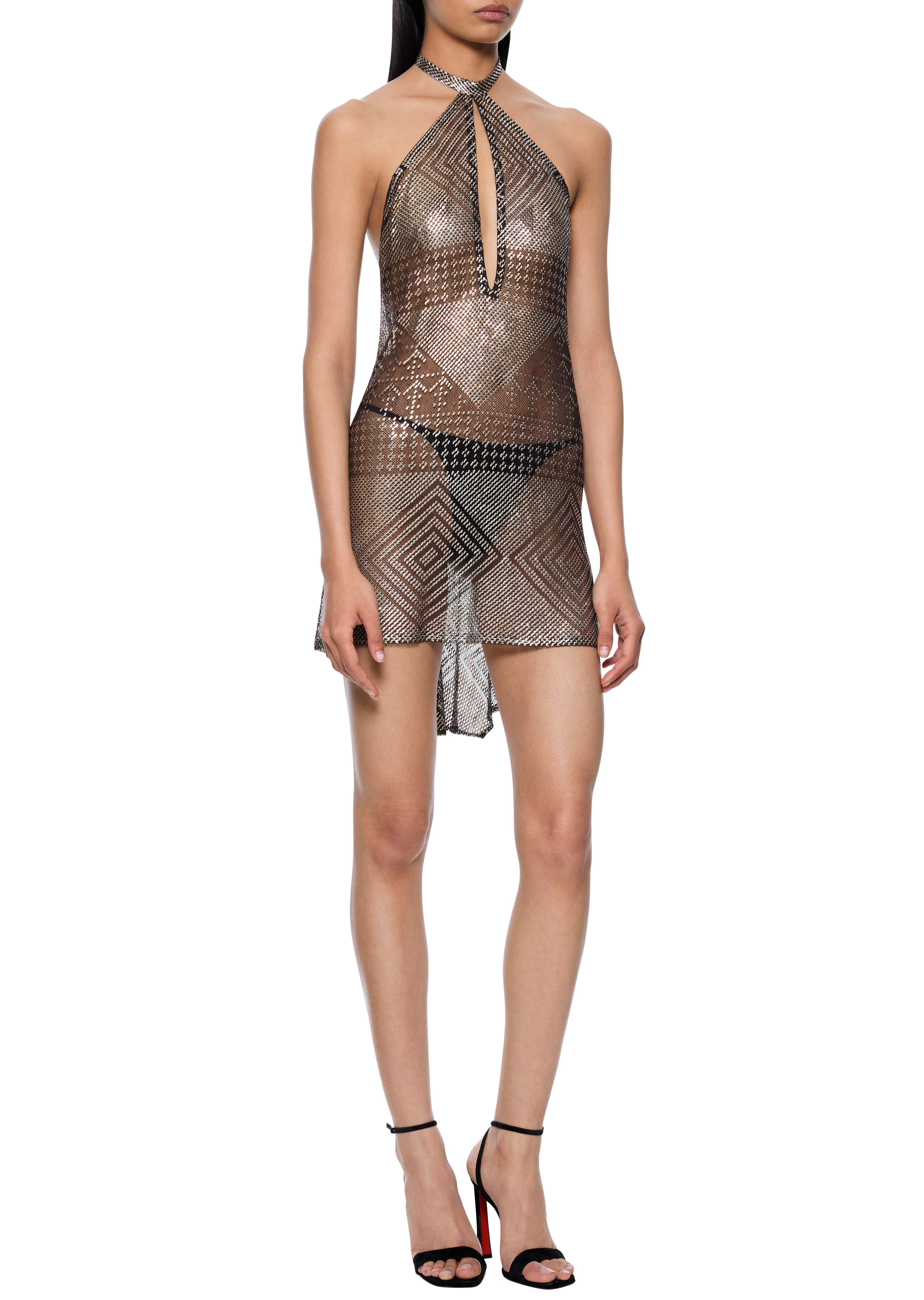 1920s Egyptian Halter Mini Dress - Image 4