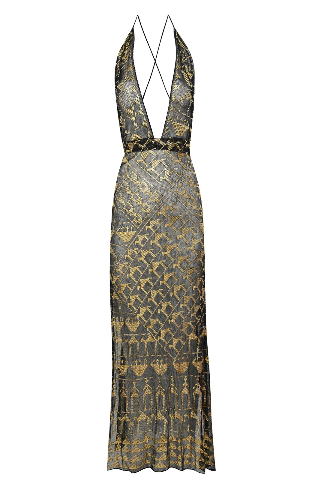 1920s Gold Egyptian Dress - Image 5