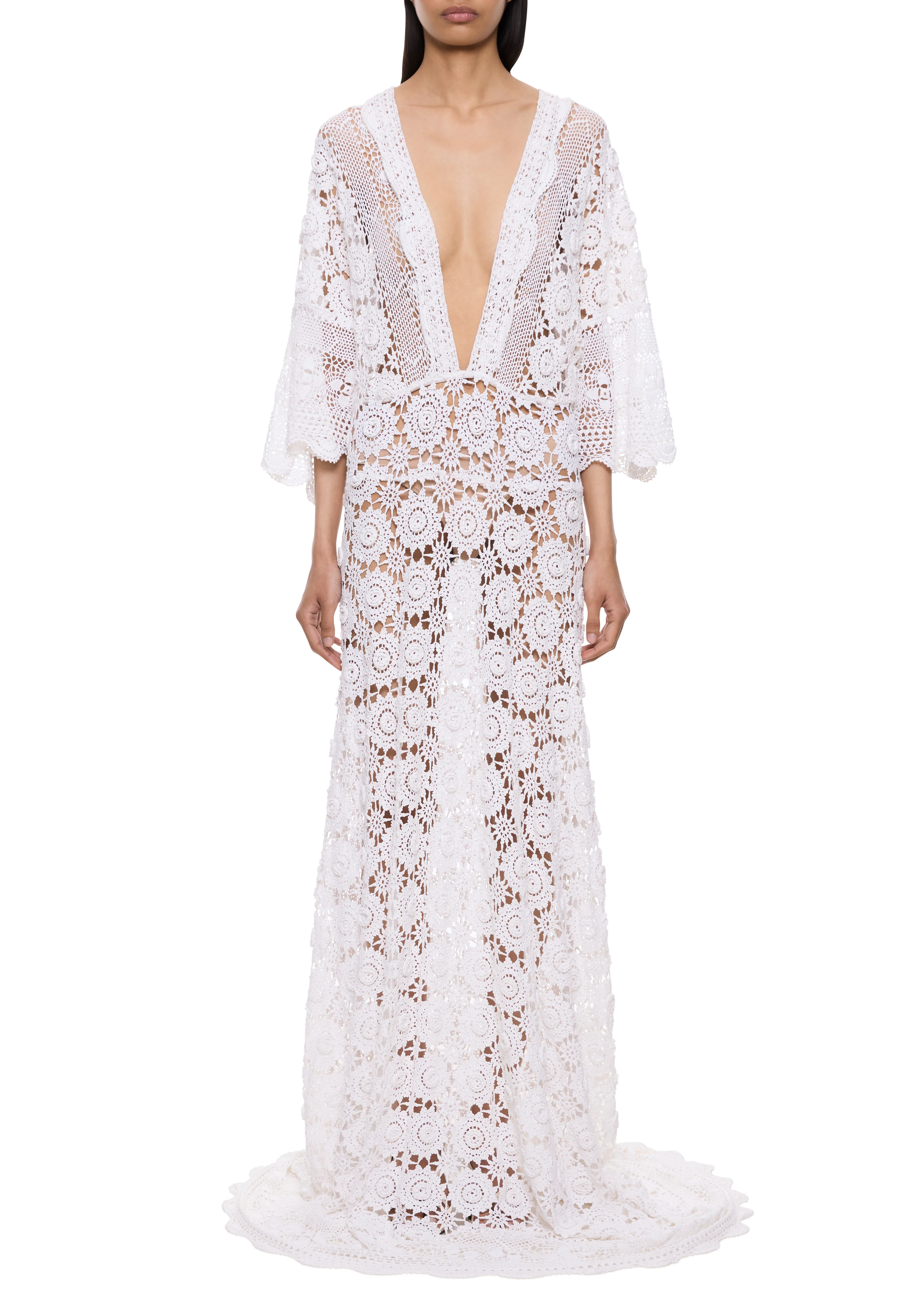 1920s Handmade Crochet Gown - Image 2