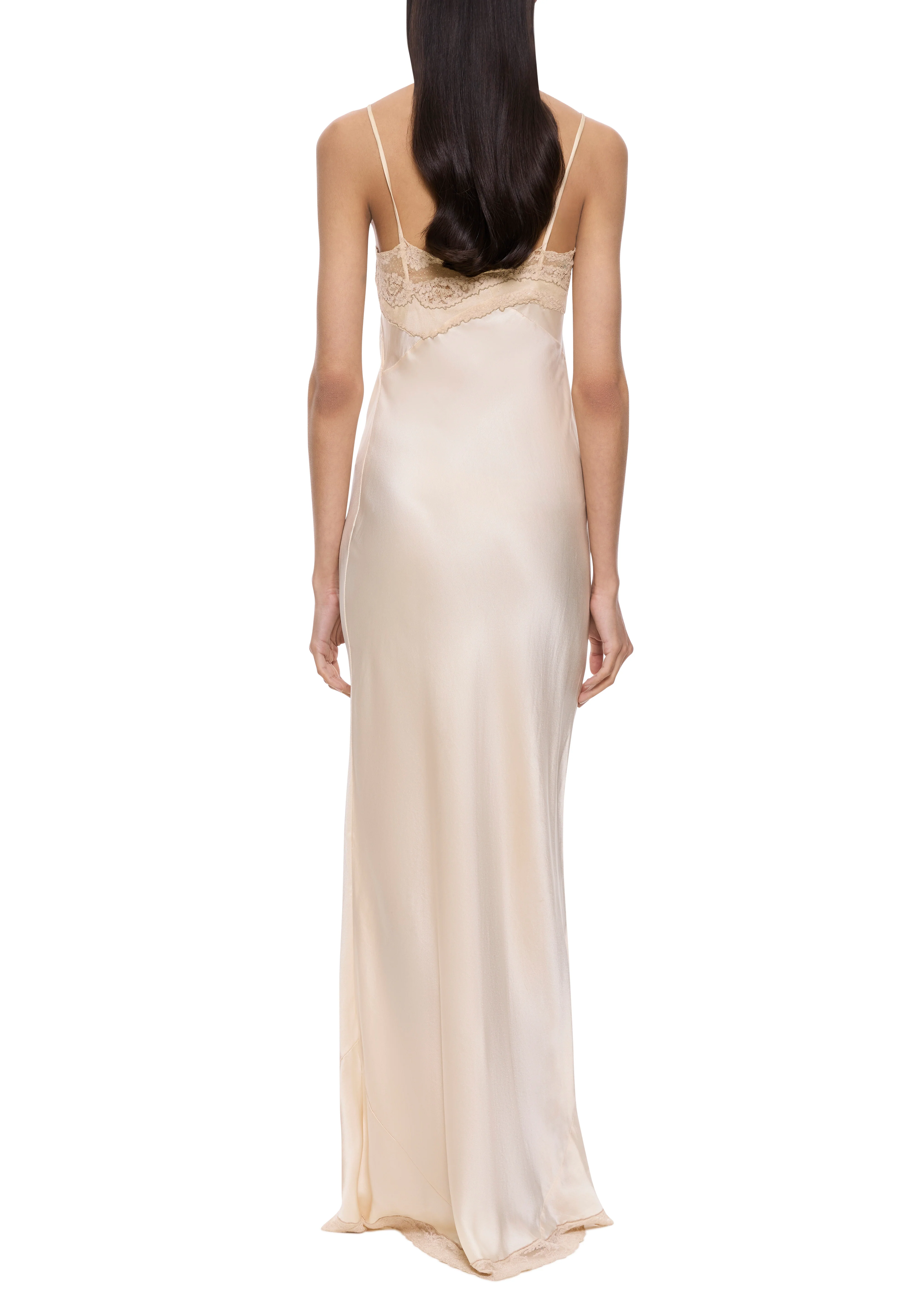 1920s Ivory Lace Silk Slip - Image 4