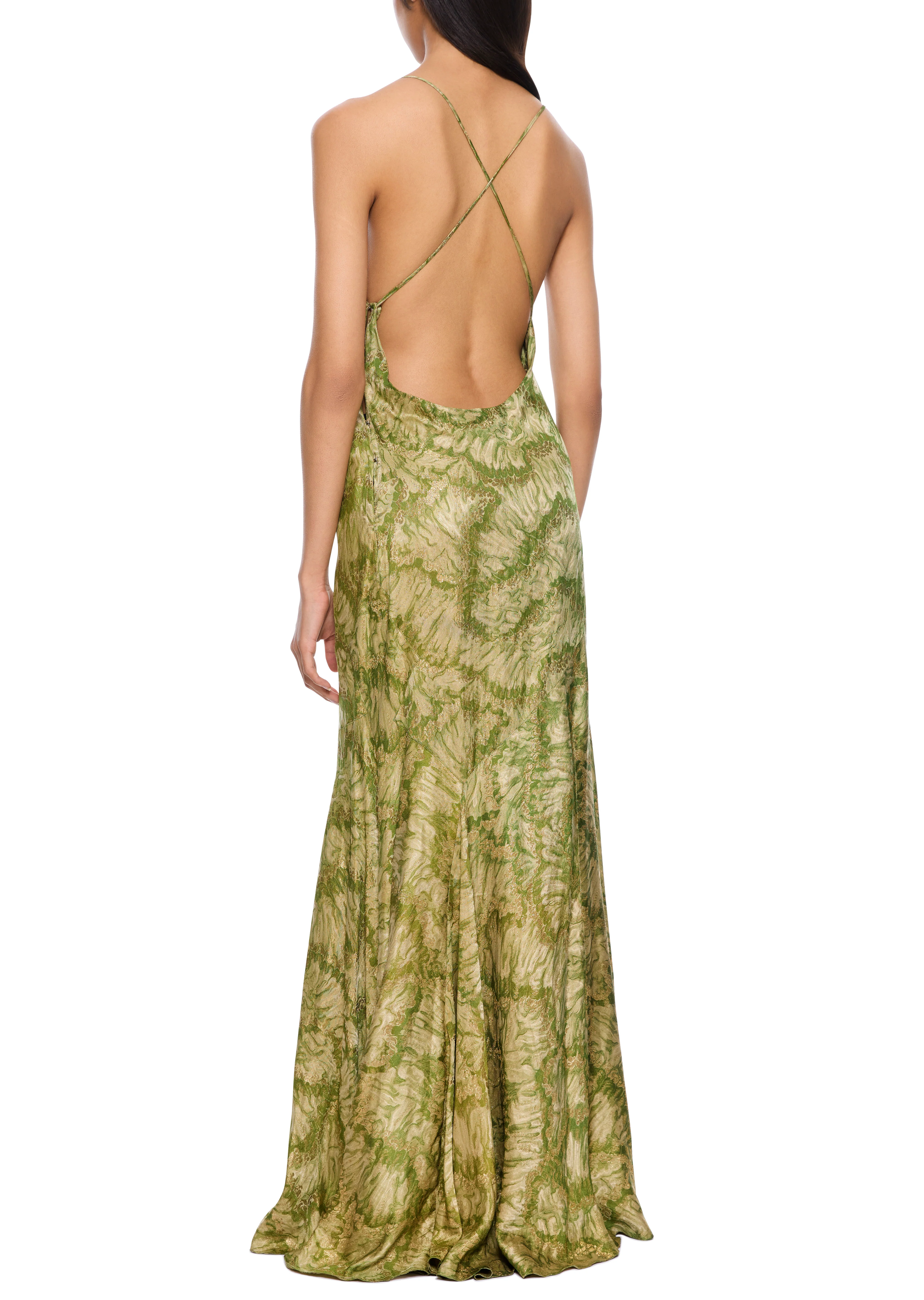 1920s Lime Green Lamé Gown - Image 4