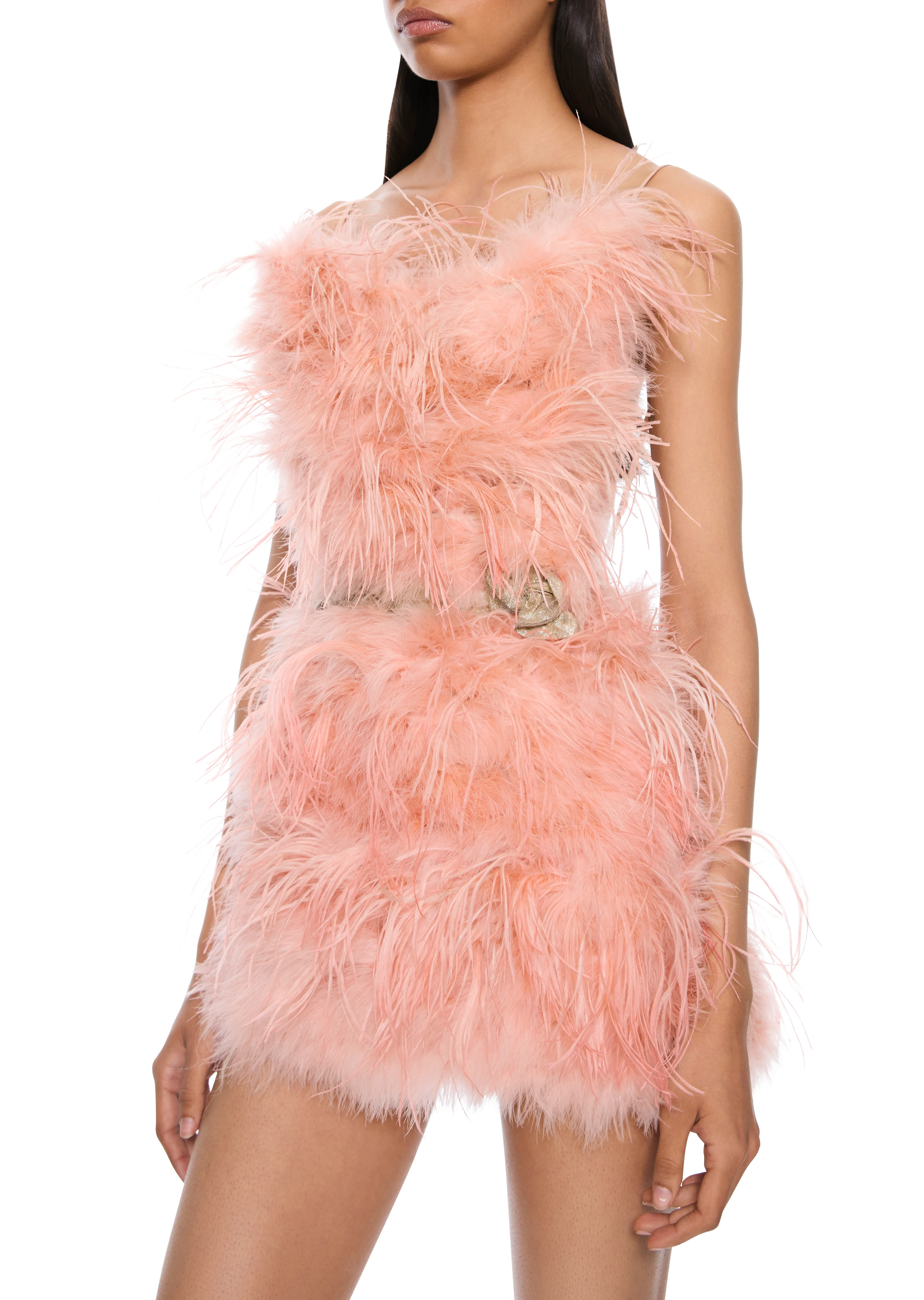 1920s Marabou and Ostrich Feather Mini Dress - Image 9