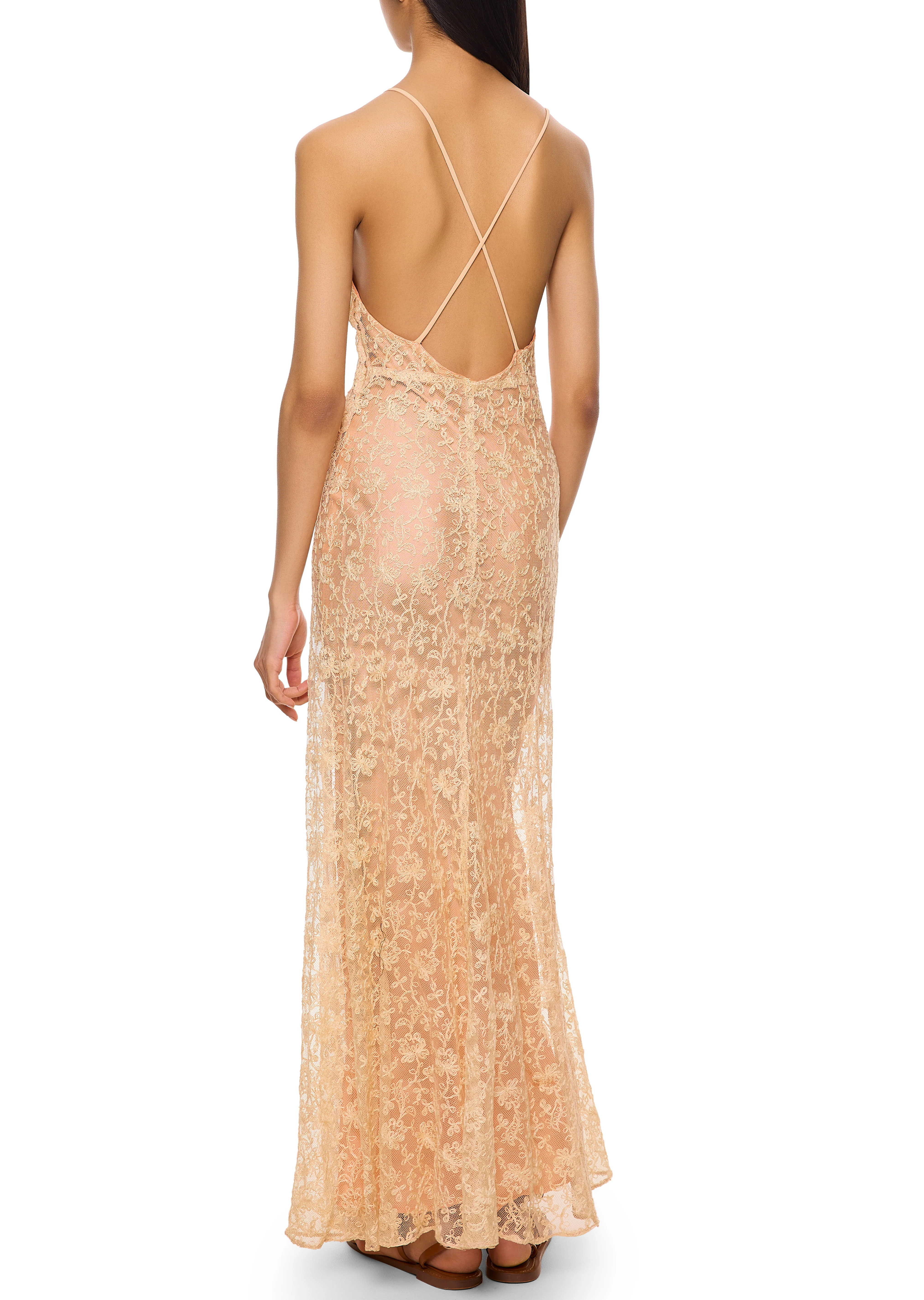 1920s Peach Lace Dress and Matching Bolero - Image 4
