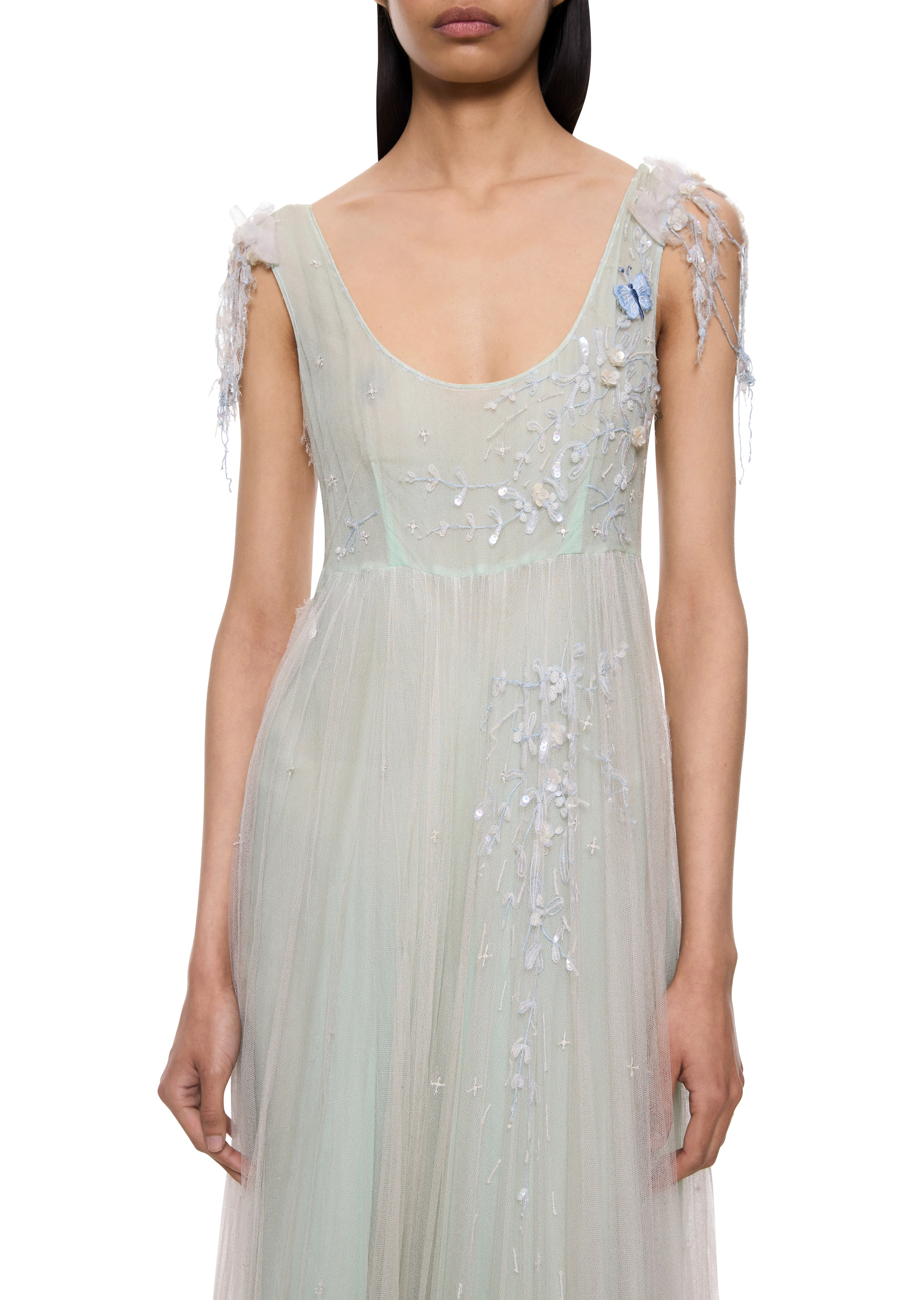 1930s Baby Blue Chiffon Dress - Image 3