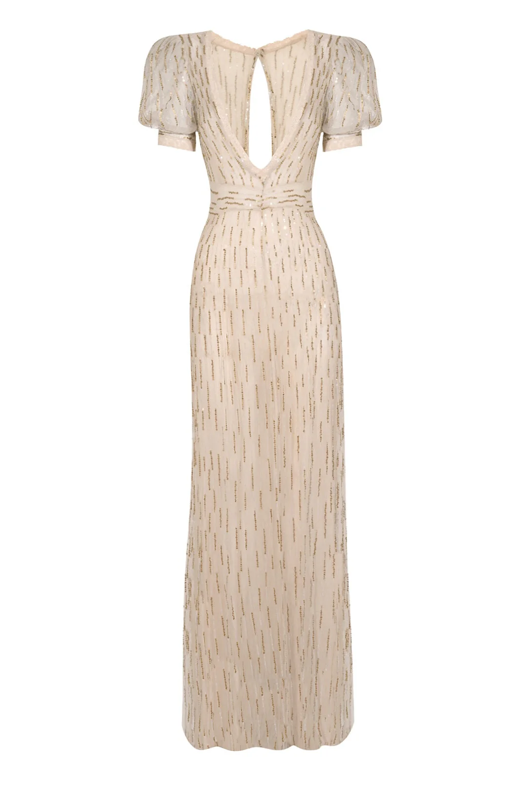1930s Hand Embroidered Gold Sequin Dress - Image 5