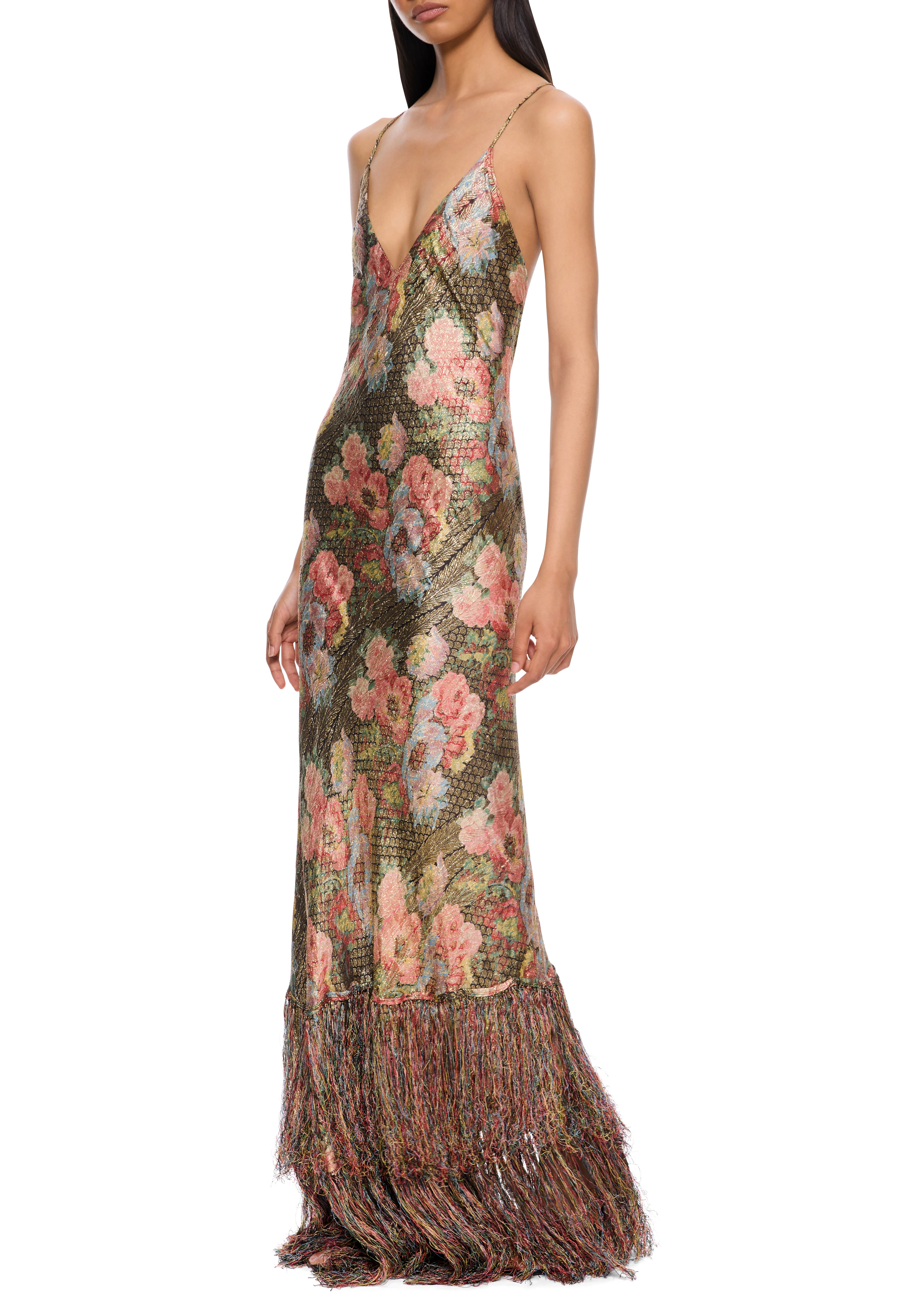 1940s Pastel Lamé Gown - Image 2
