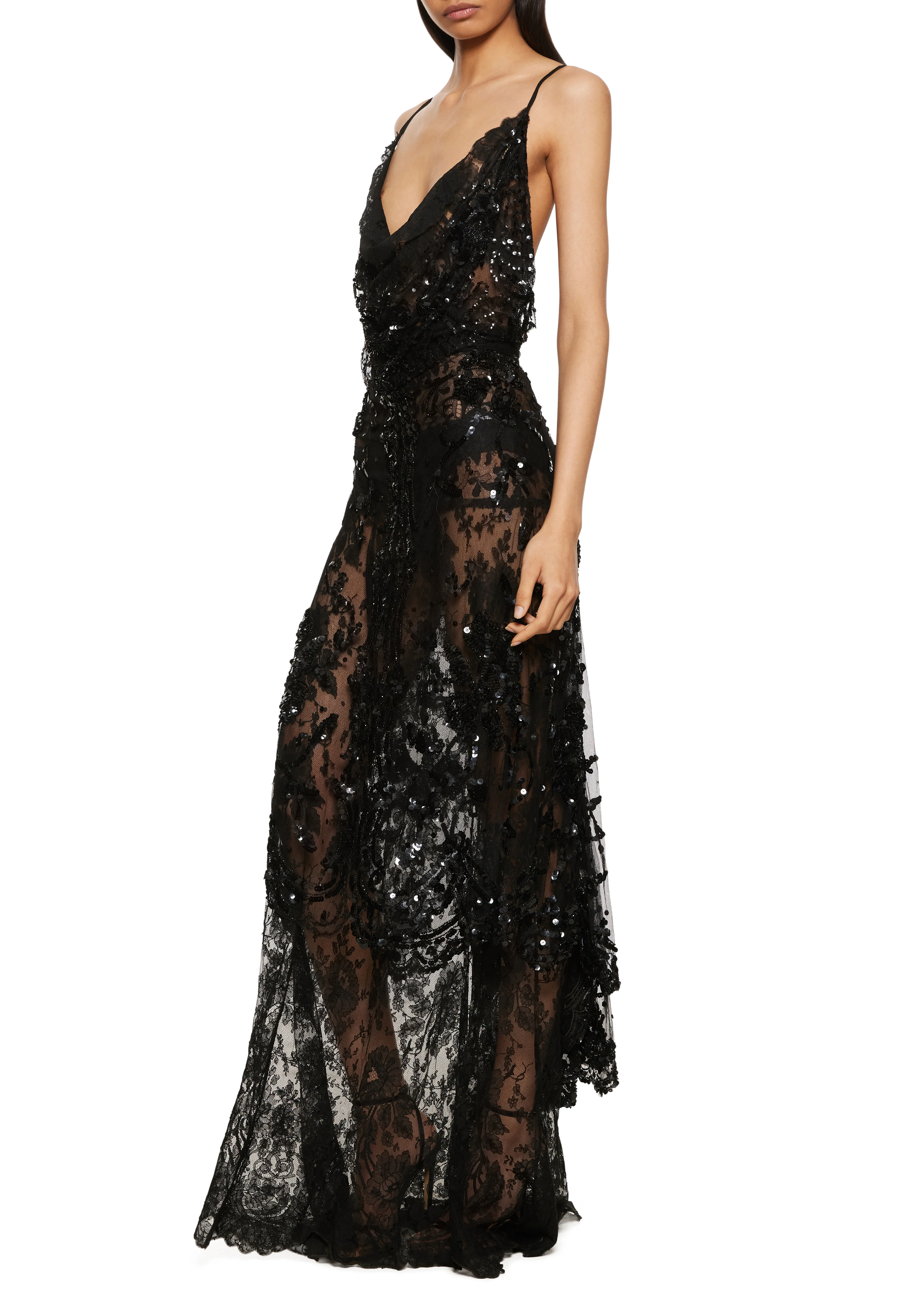 1940s Sheer Sequin Gown - Image 2