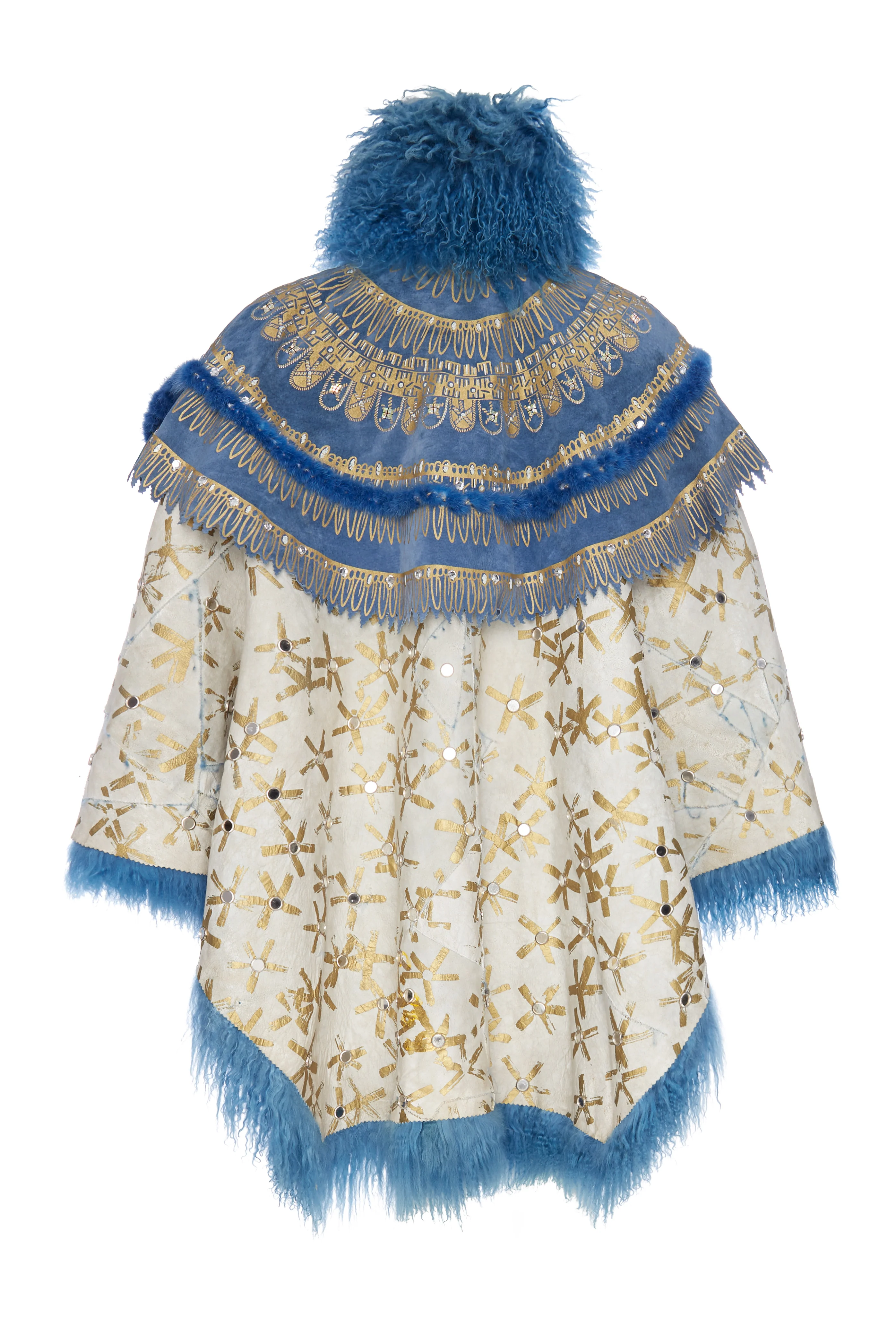 80's Zandra Rhodes Mongolian Fur Cape - Image 6