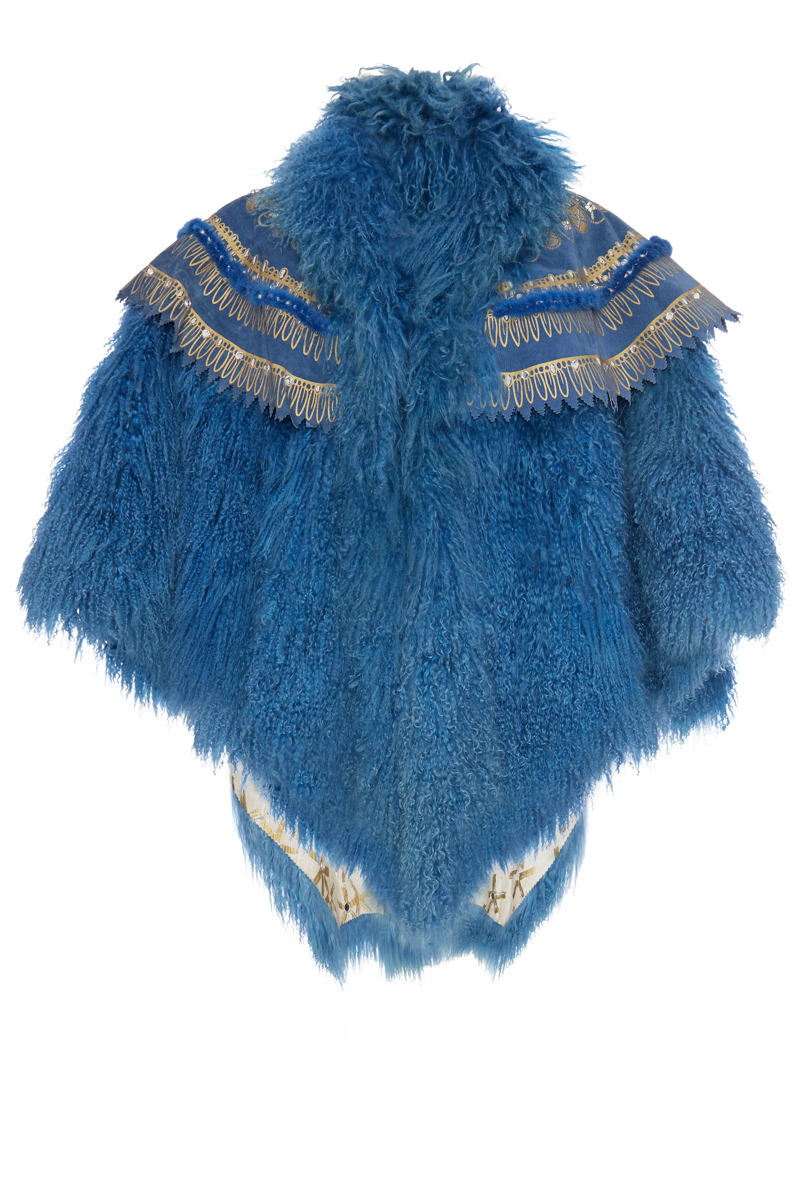 80's Zandra Rhodes Mongolian Fur Cape - Image 7
