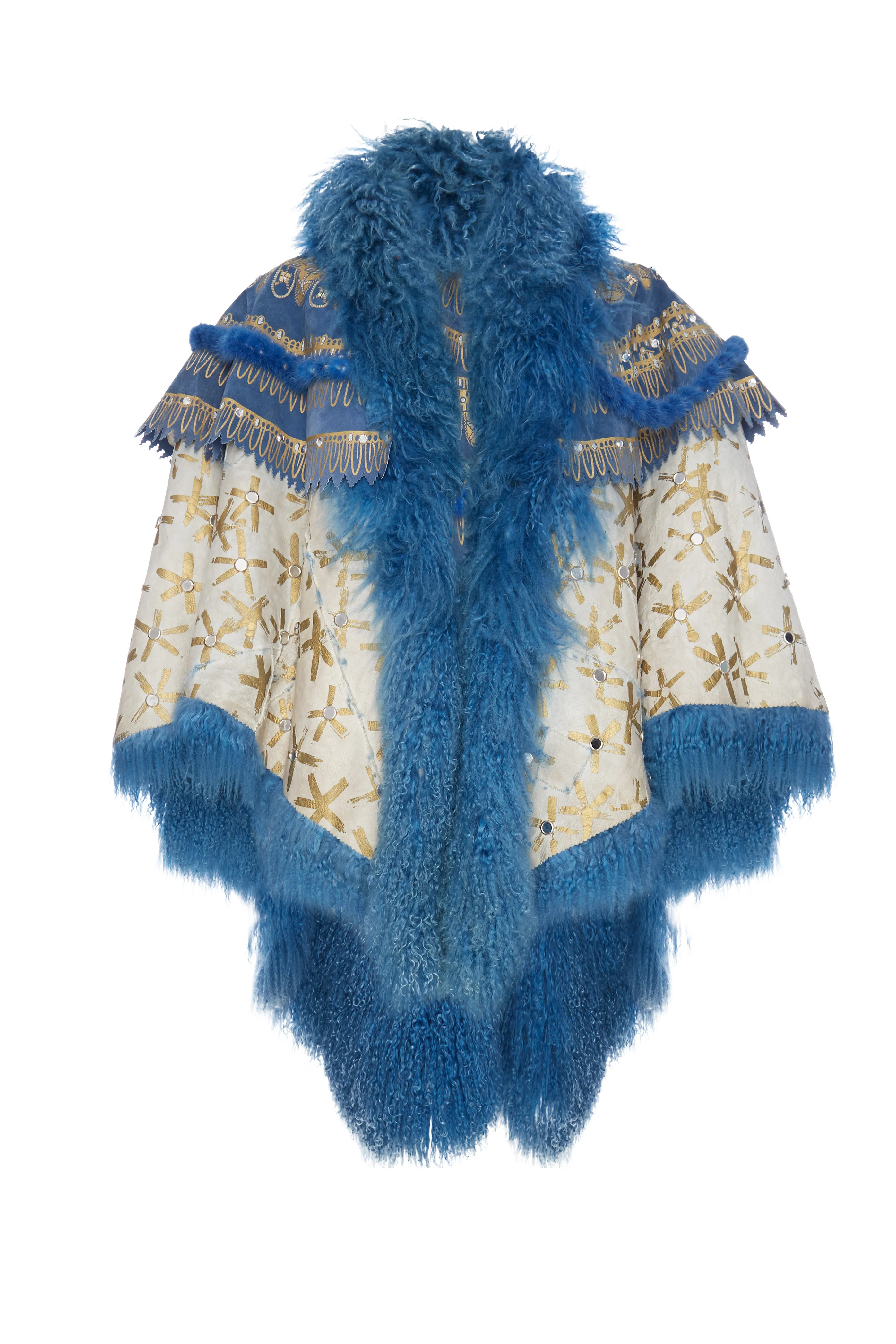 80's Zandra Rhodes Mongolian Fur Cape - Image 8