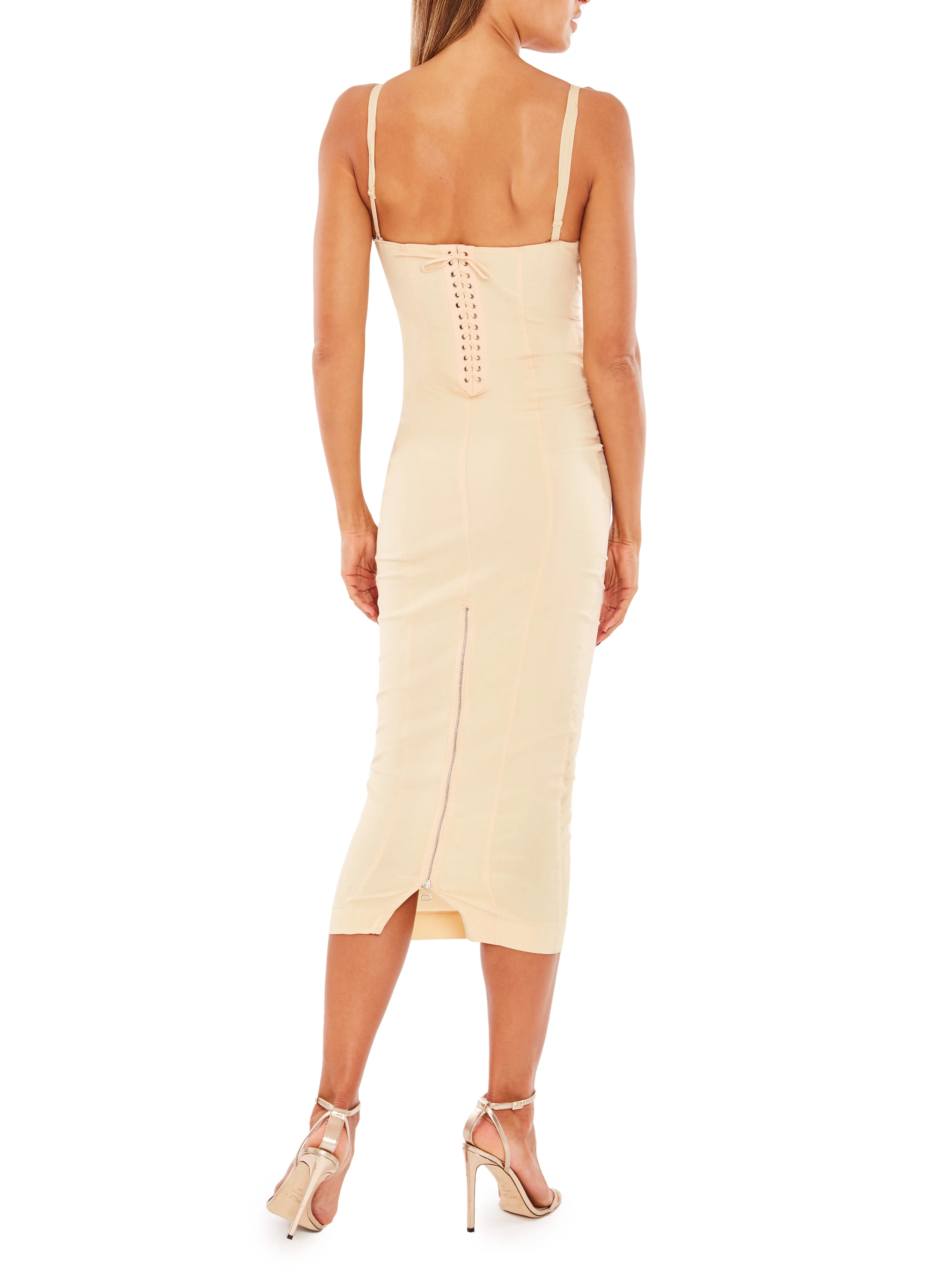 1990s Jean-Paul Gaultier Iconic "Cone Bust" Blush Peach Corset Dress - Image 5