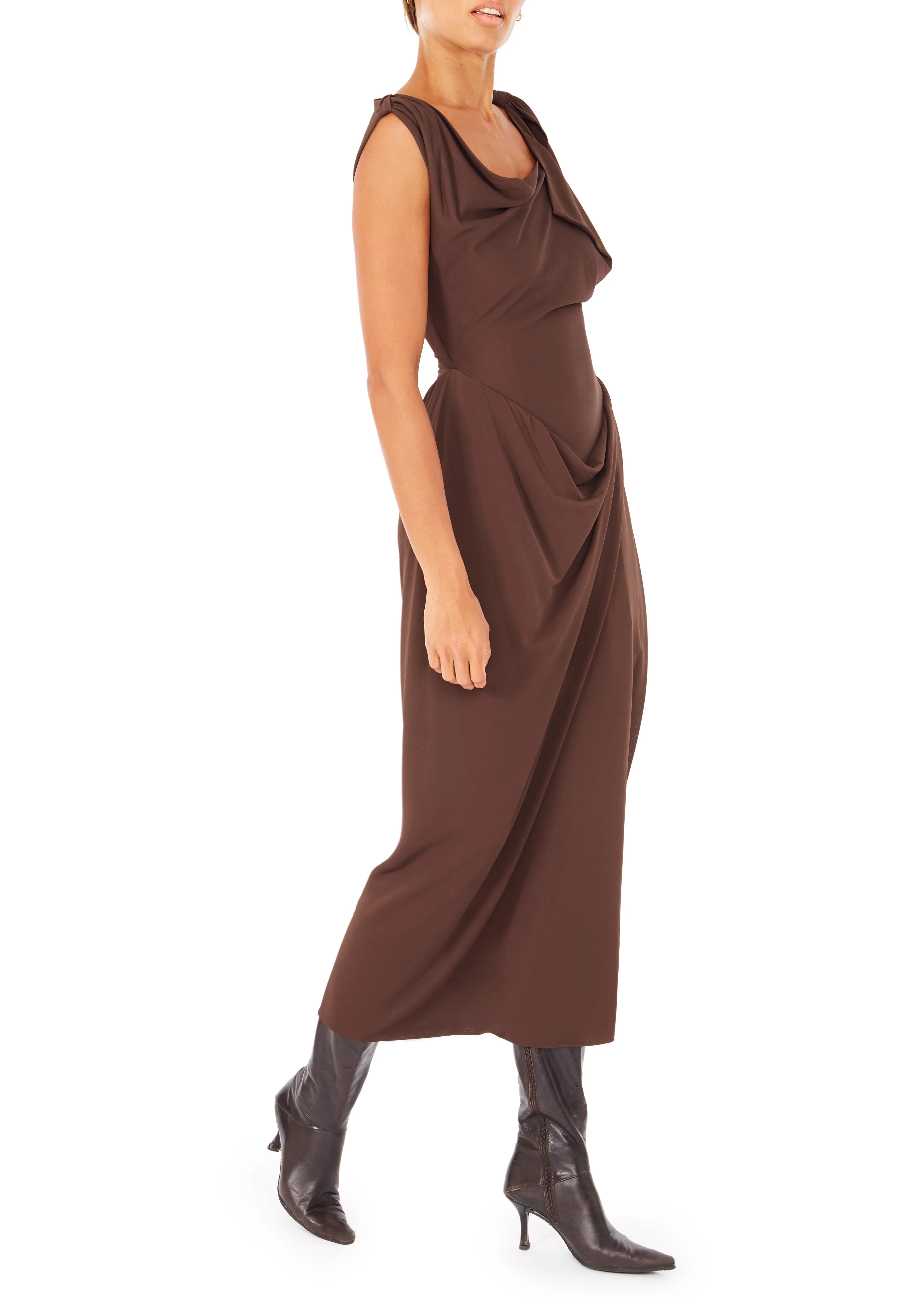 2000s Vivienne Westwood Anglomania Mahogany Dress. - Image 4