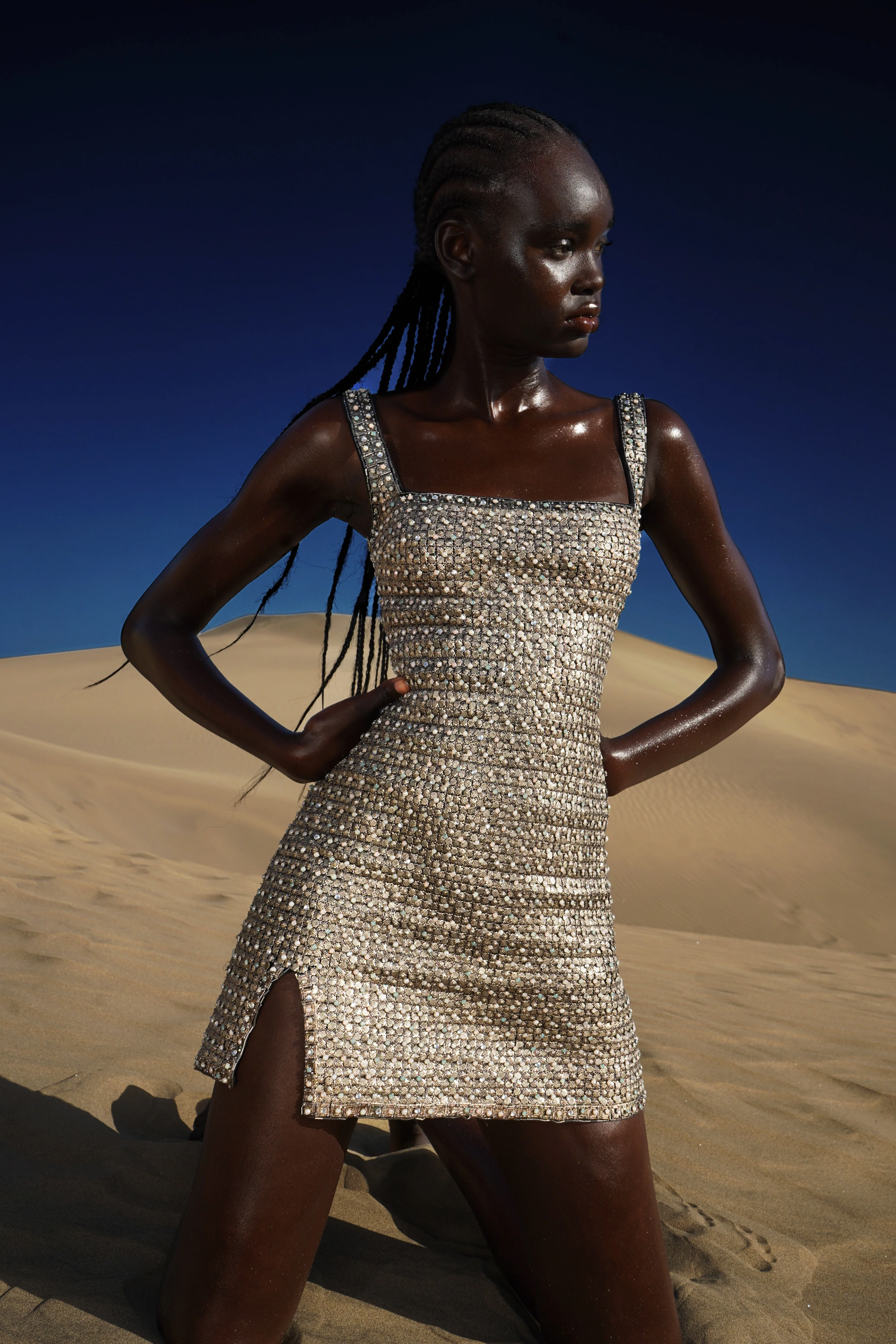 Achilles Mini Dress - Mercury - Image 7