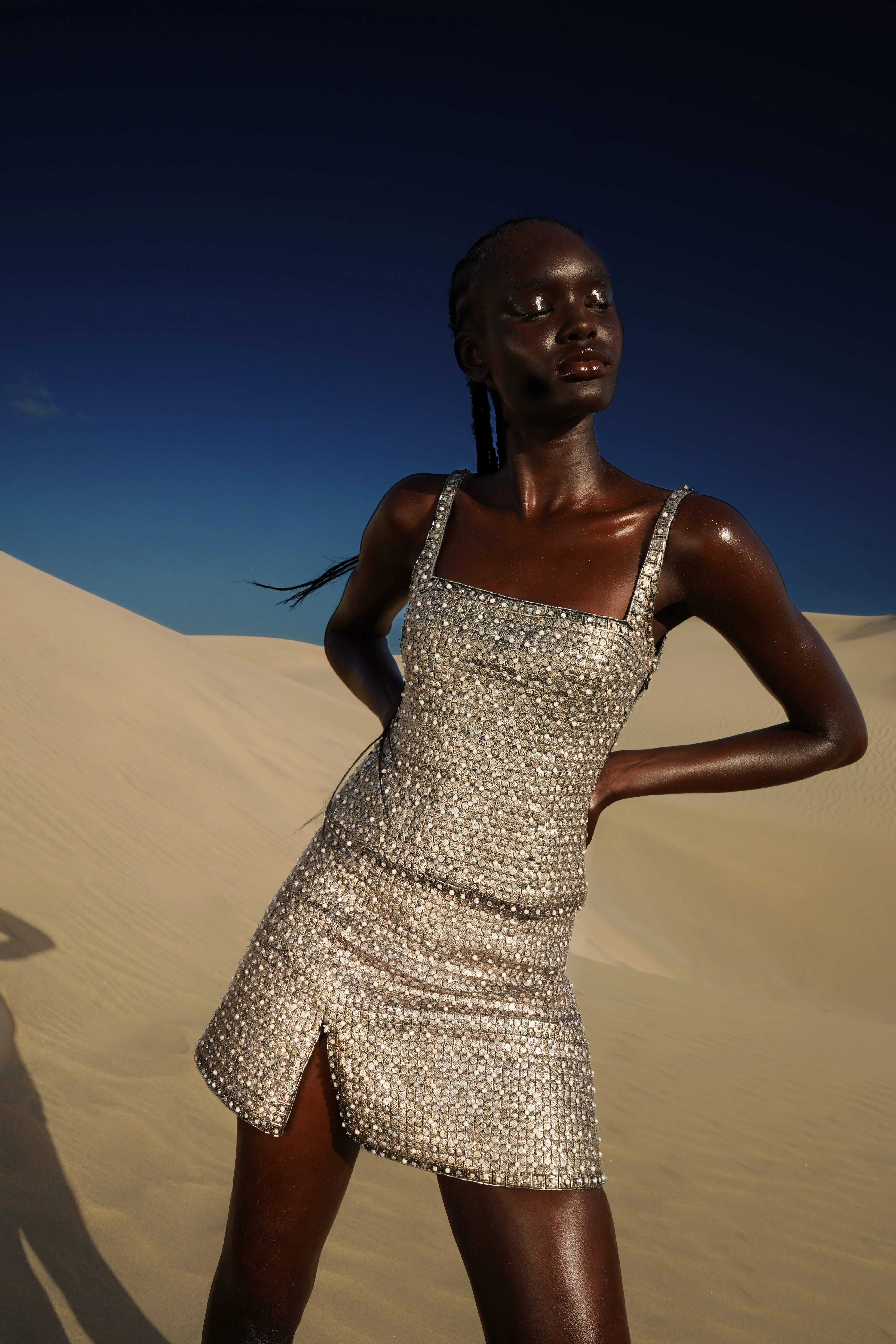 Achilles Mini Skirt - Mercury - Image 8