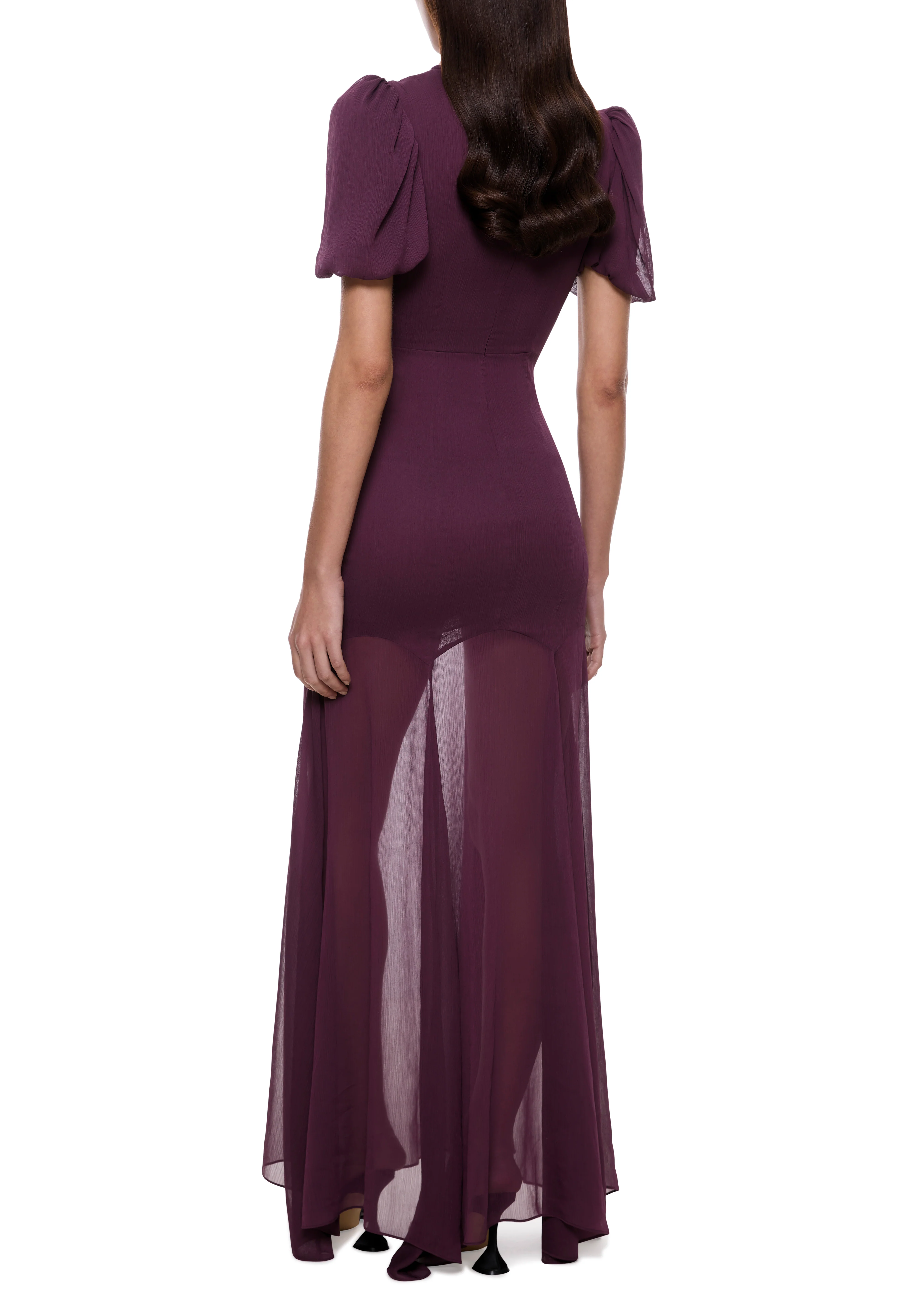 Agua Maroon Maxi Dress - Image 4