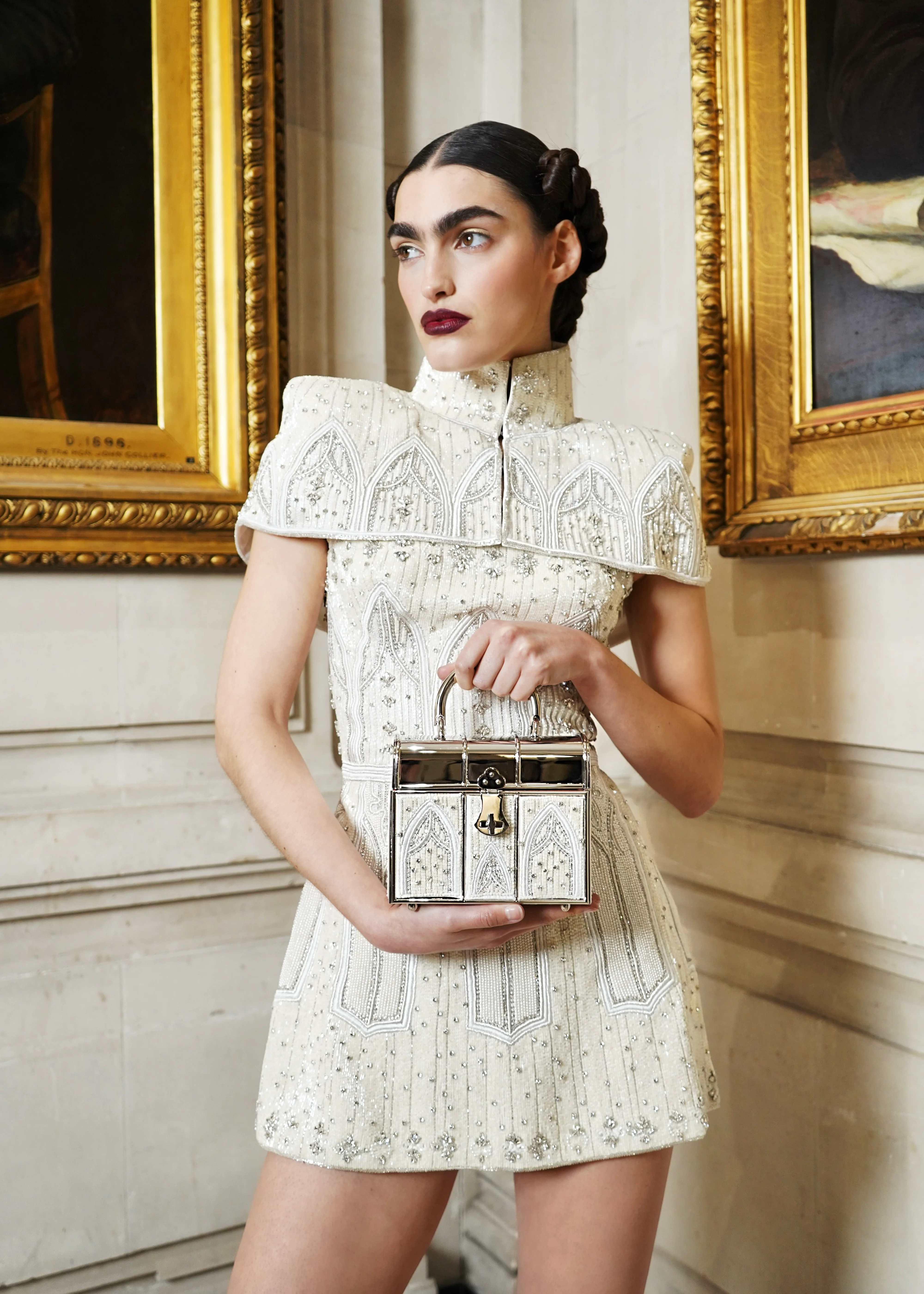 Joan of Arc Mini Dress - Opal - Image 3