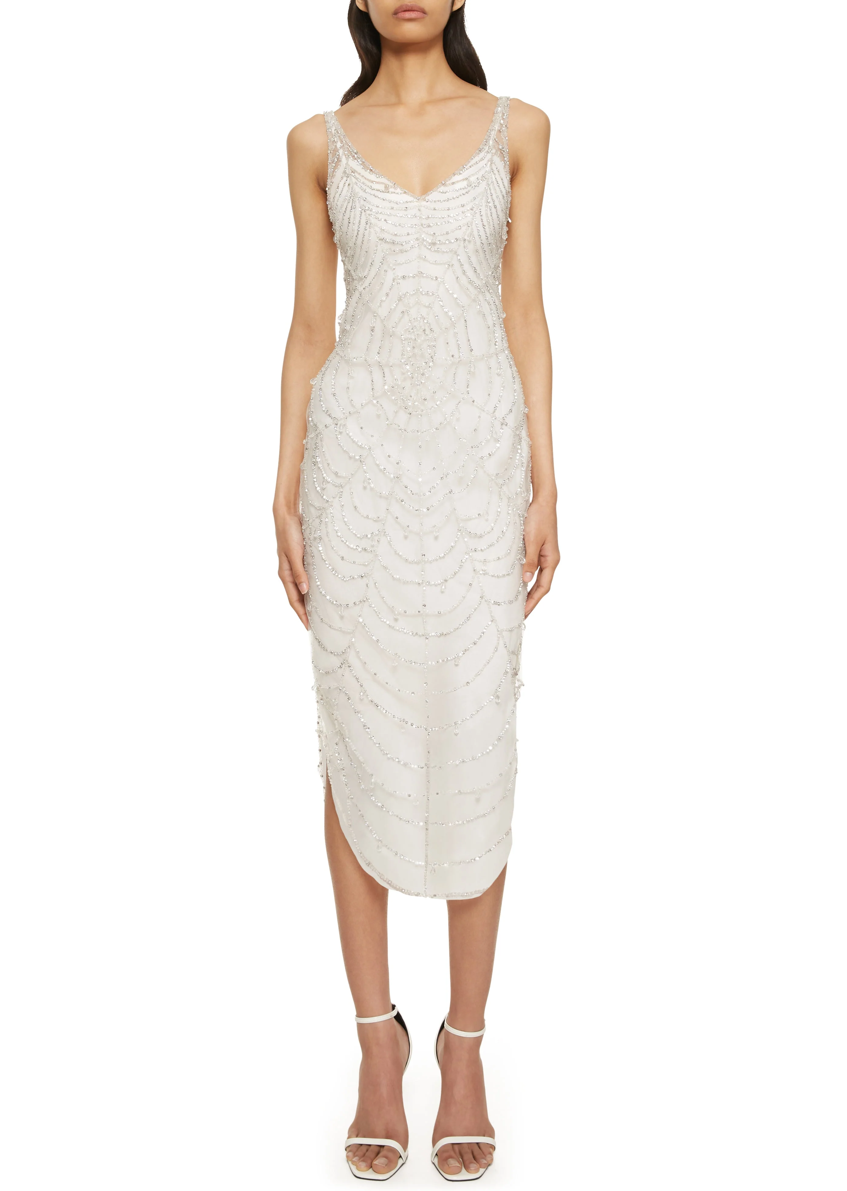 Cobweb Midi Dress - Pearl - Image 7