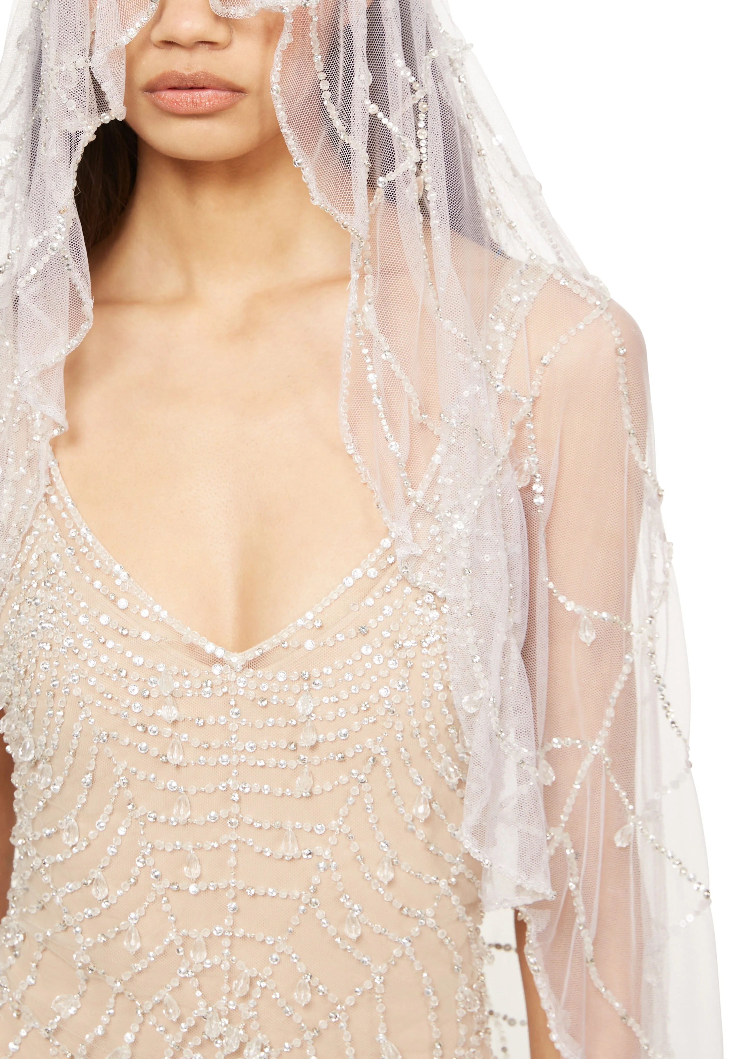 Cobweb Mini Dress - Pearl - Image 13