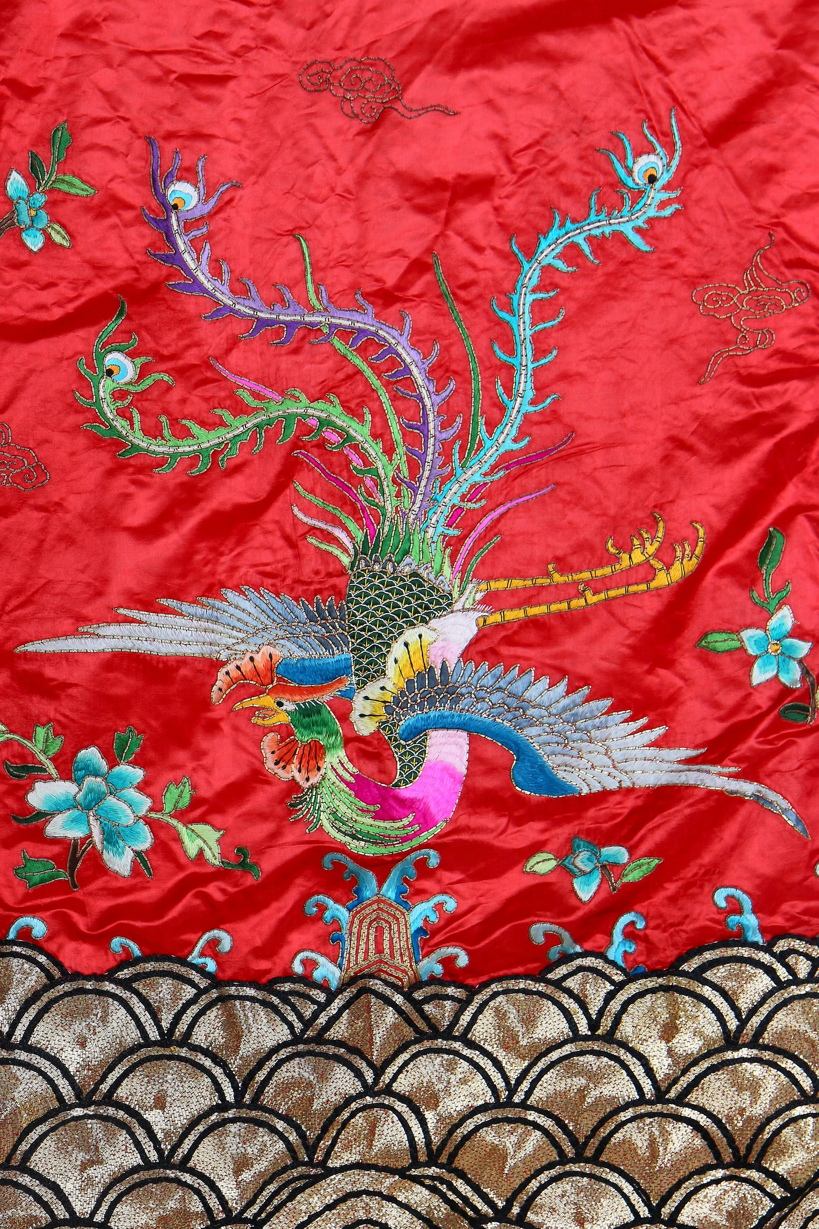 20th Century Chang-Fu Red Satin Robe - Image 3