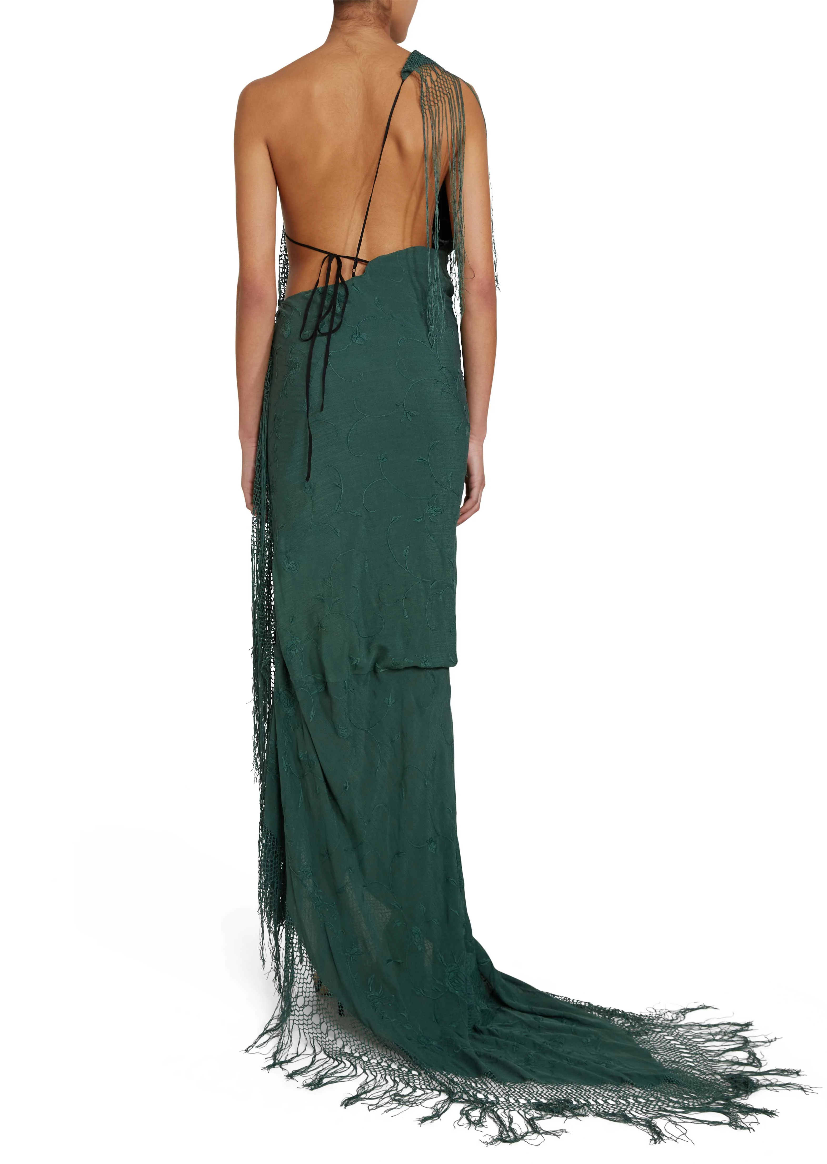 Demi-Couture Piano Shawl Gown - Emerald - Image 5