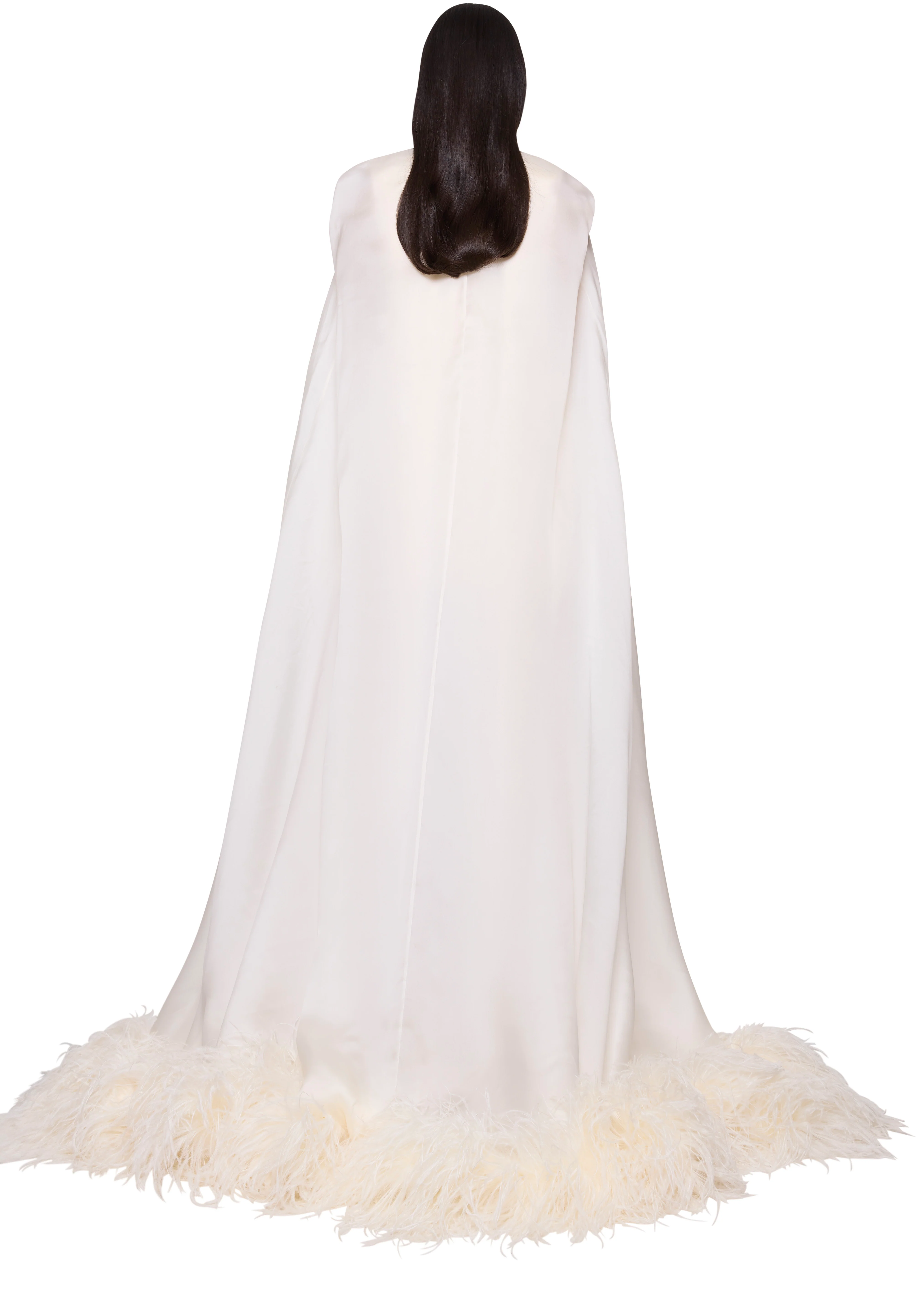 Feather Trimmed Cape with Silk Mini Underdress - Image 7