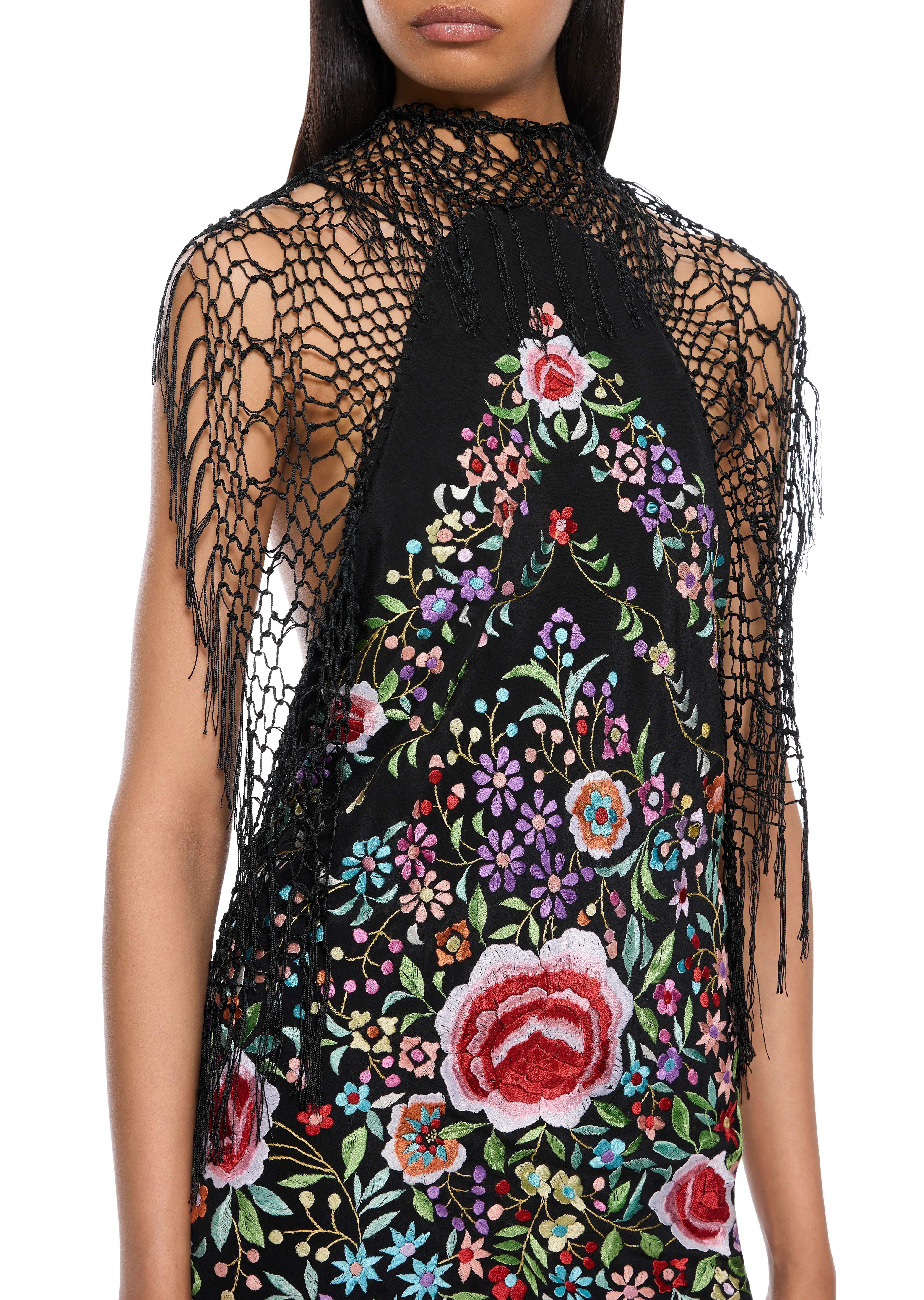 Fioretta Demi Couture Piano Shawl Halter Mini Dress - Image 3