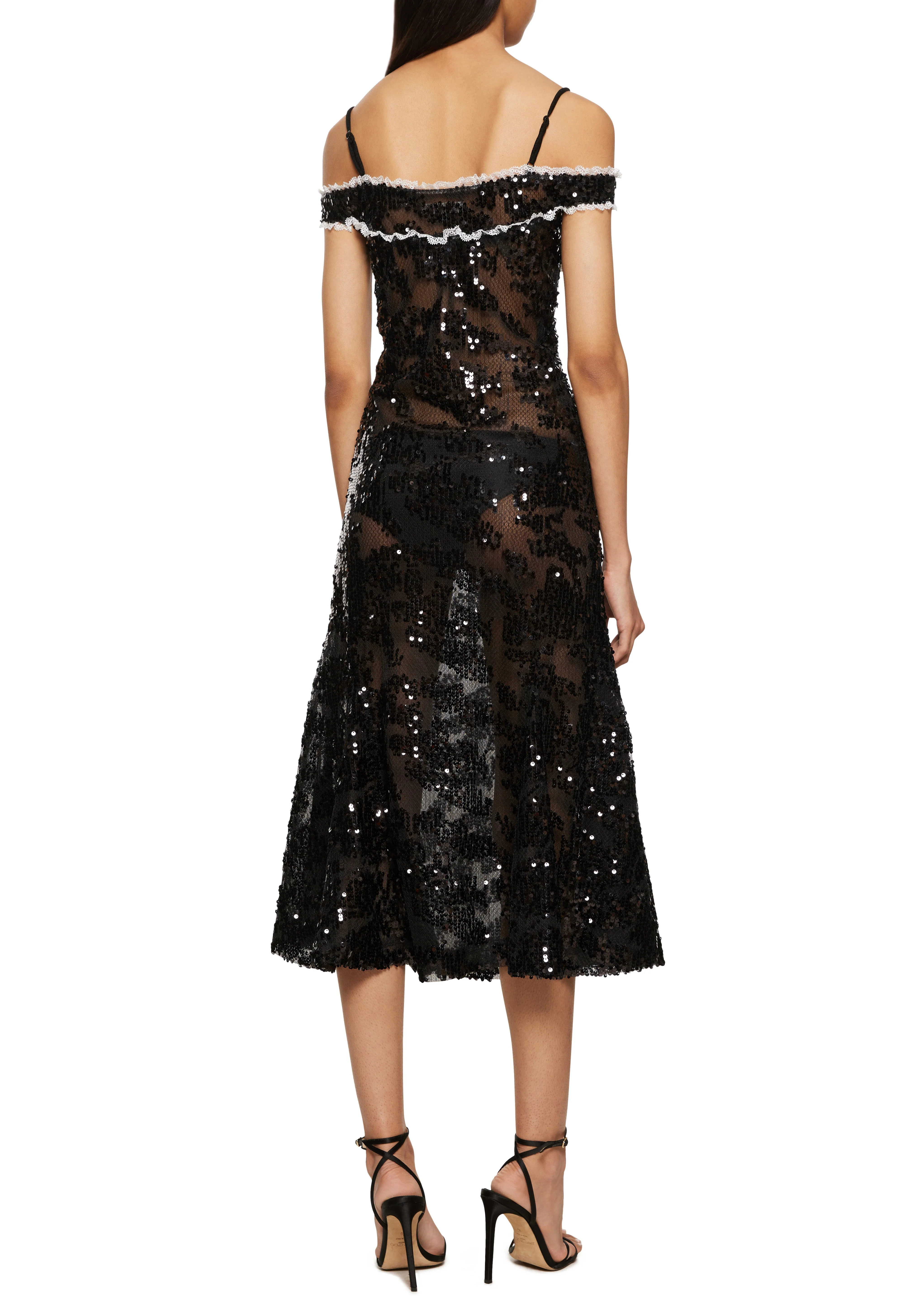 Off Shoulder Sequin Midi Dress - Image 7