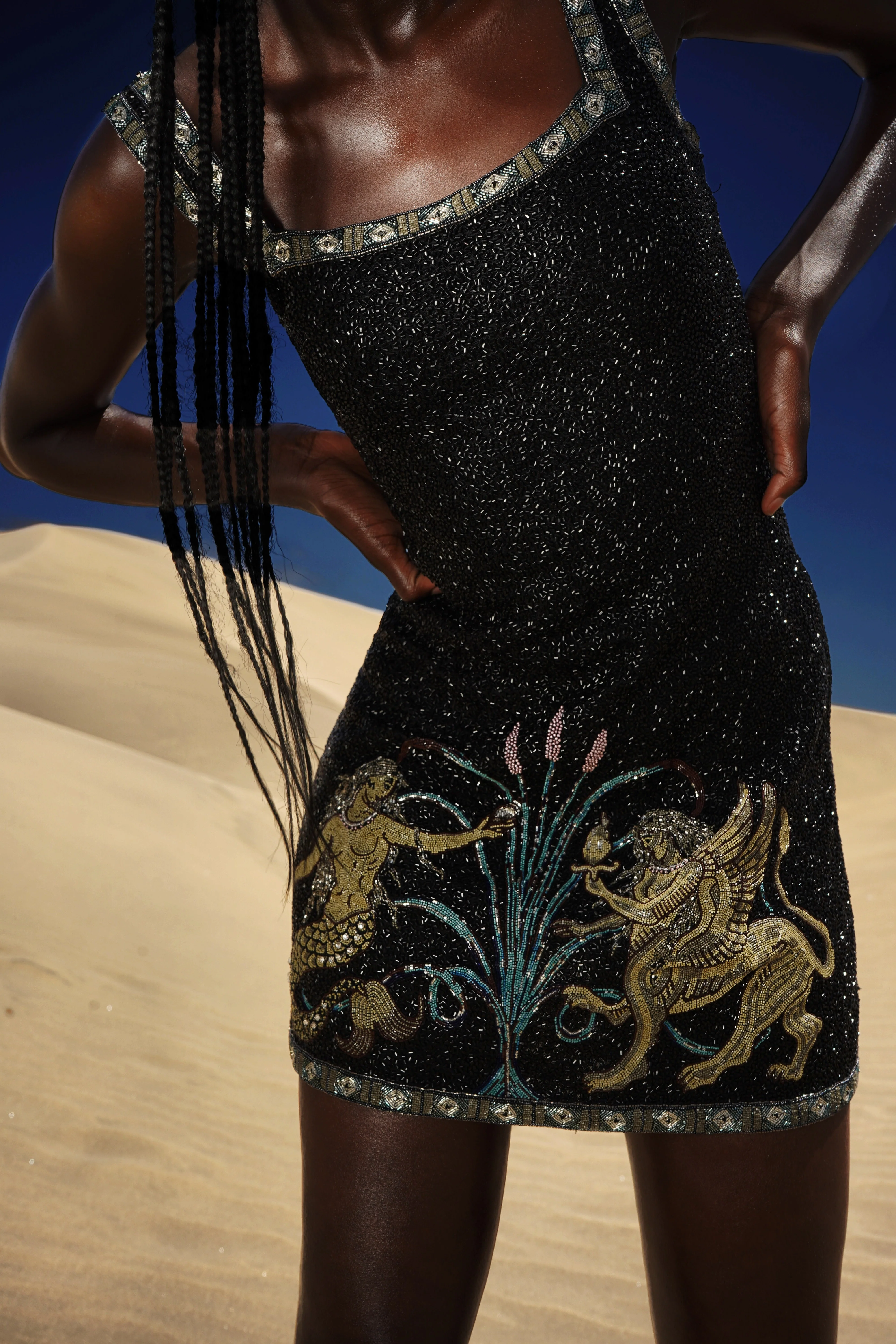 Poseidon Mini Dress - Onyx - Image 9