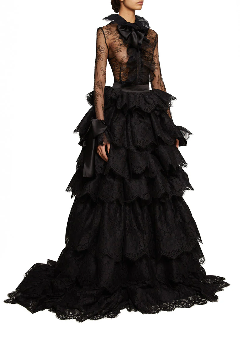 Runway Ruffled Lace Top & Skirt - Image 4