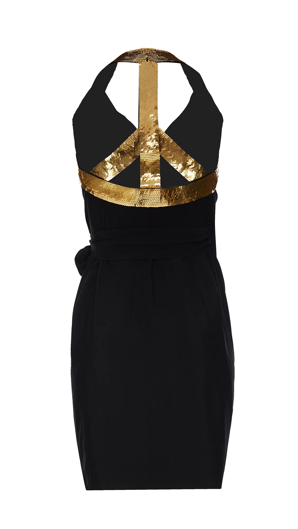 1994 Spring-Summer Moschino Cocktail Sequin "Peace" Sign Dress - Image 6