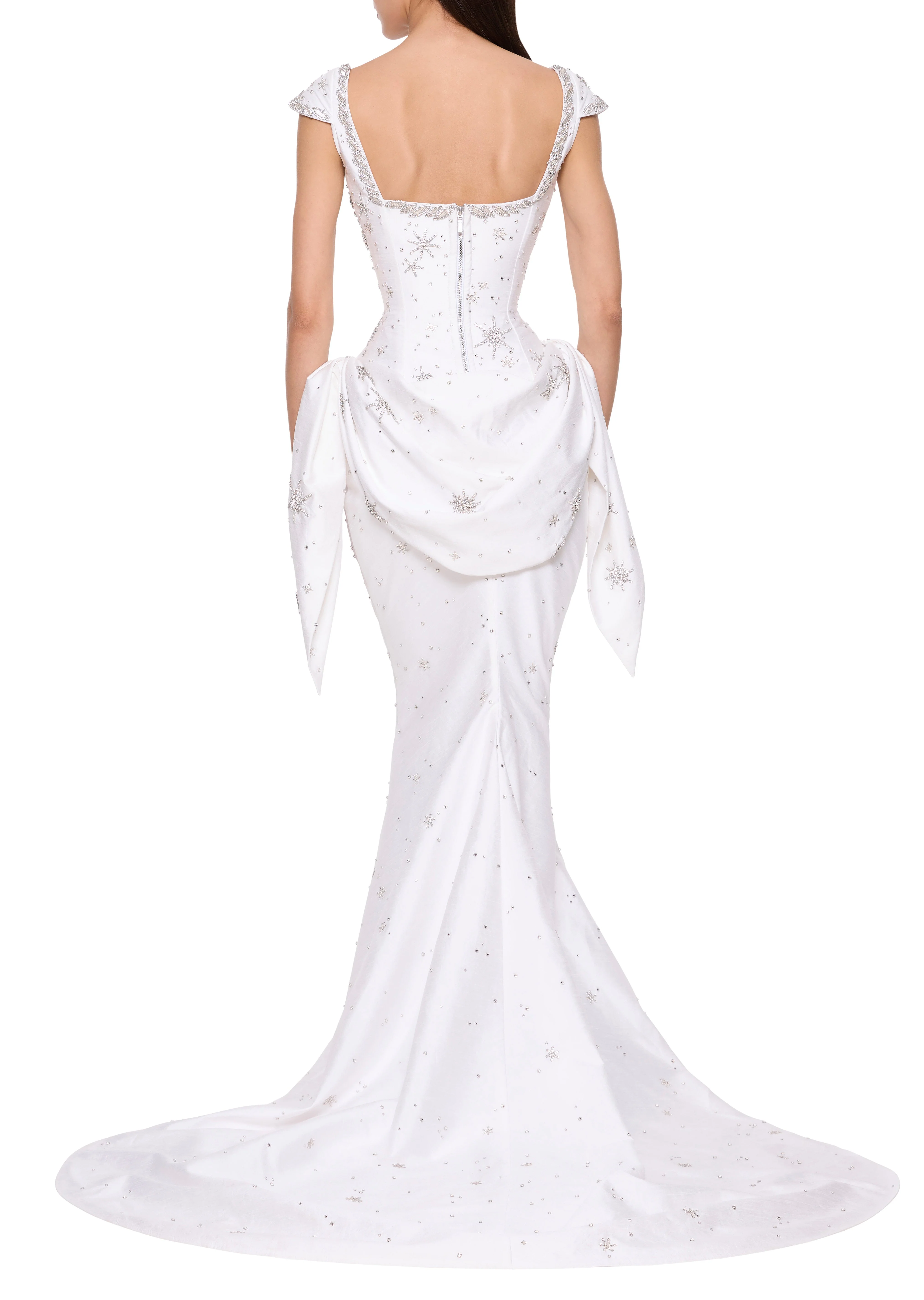 Estella Draped Gown - Bright White - Image 11