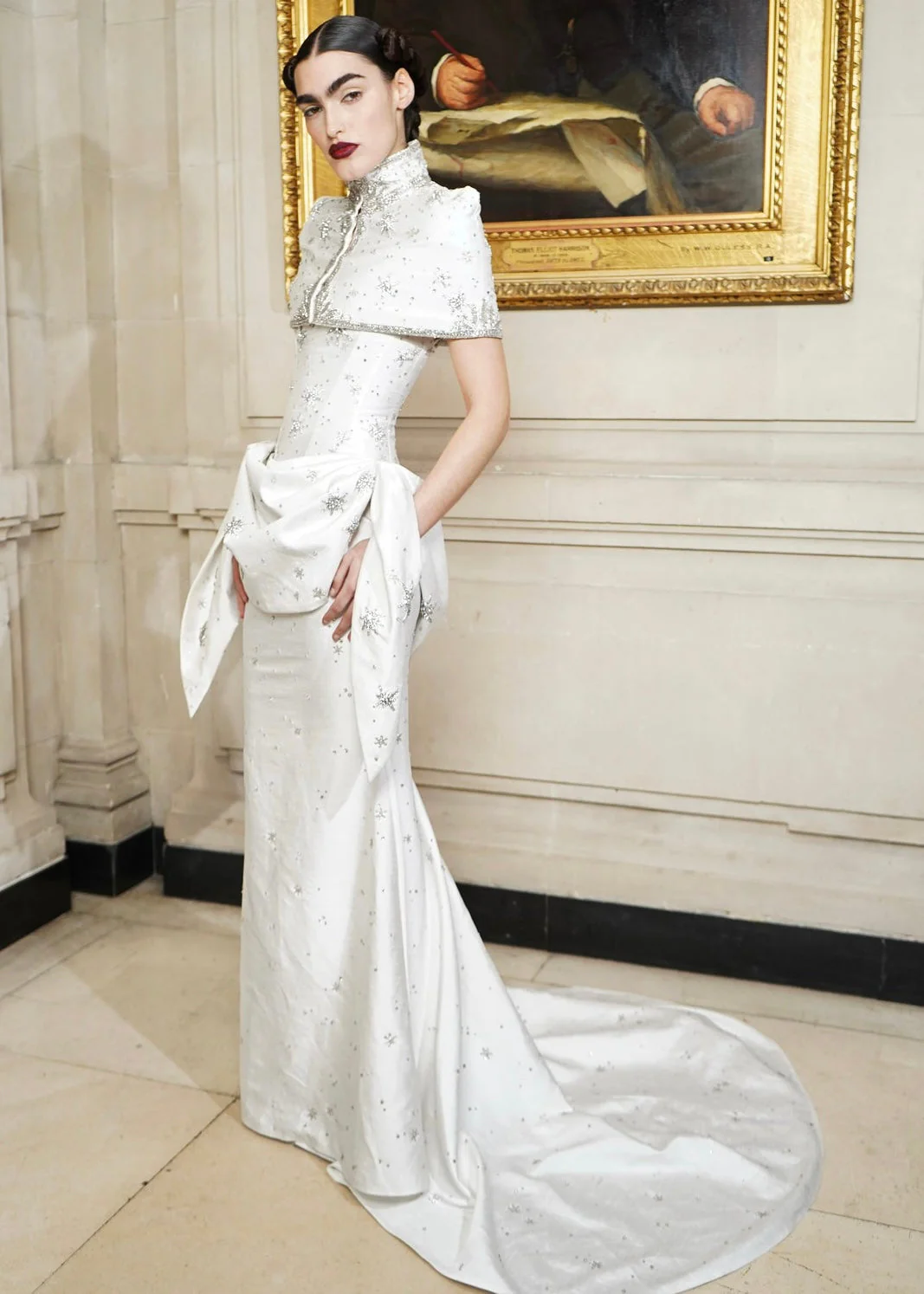 Estella Draped Gown - Bright White - Image 2