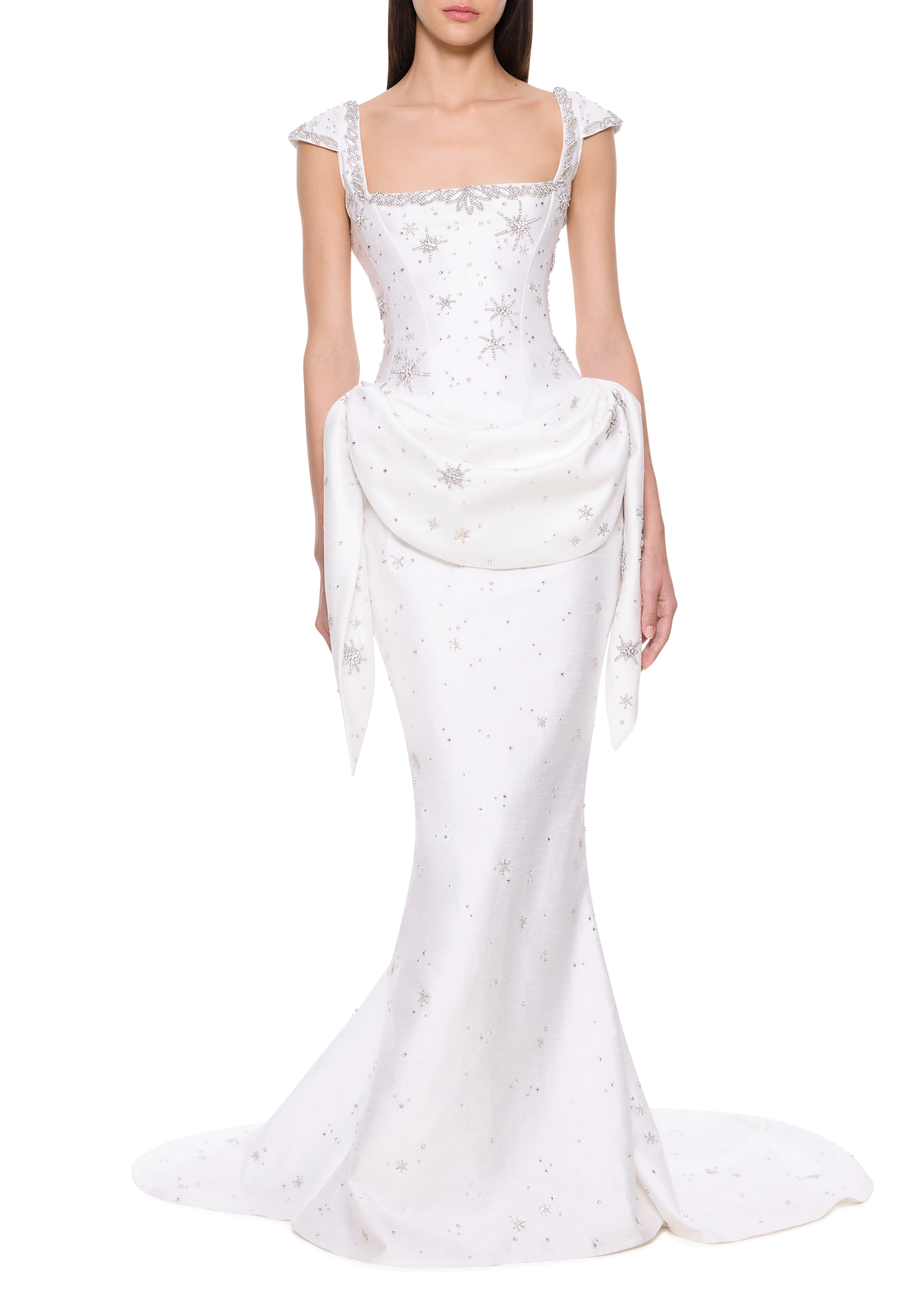 Estella Draped Gown - Bright White - Image 7