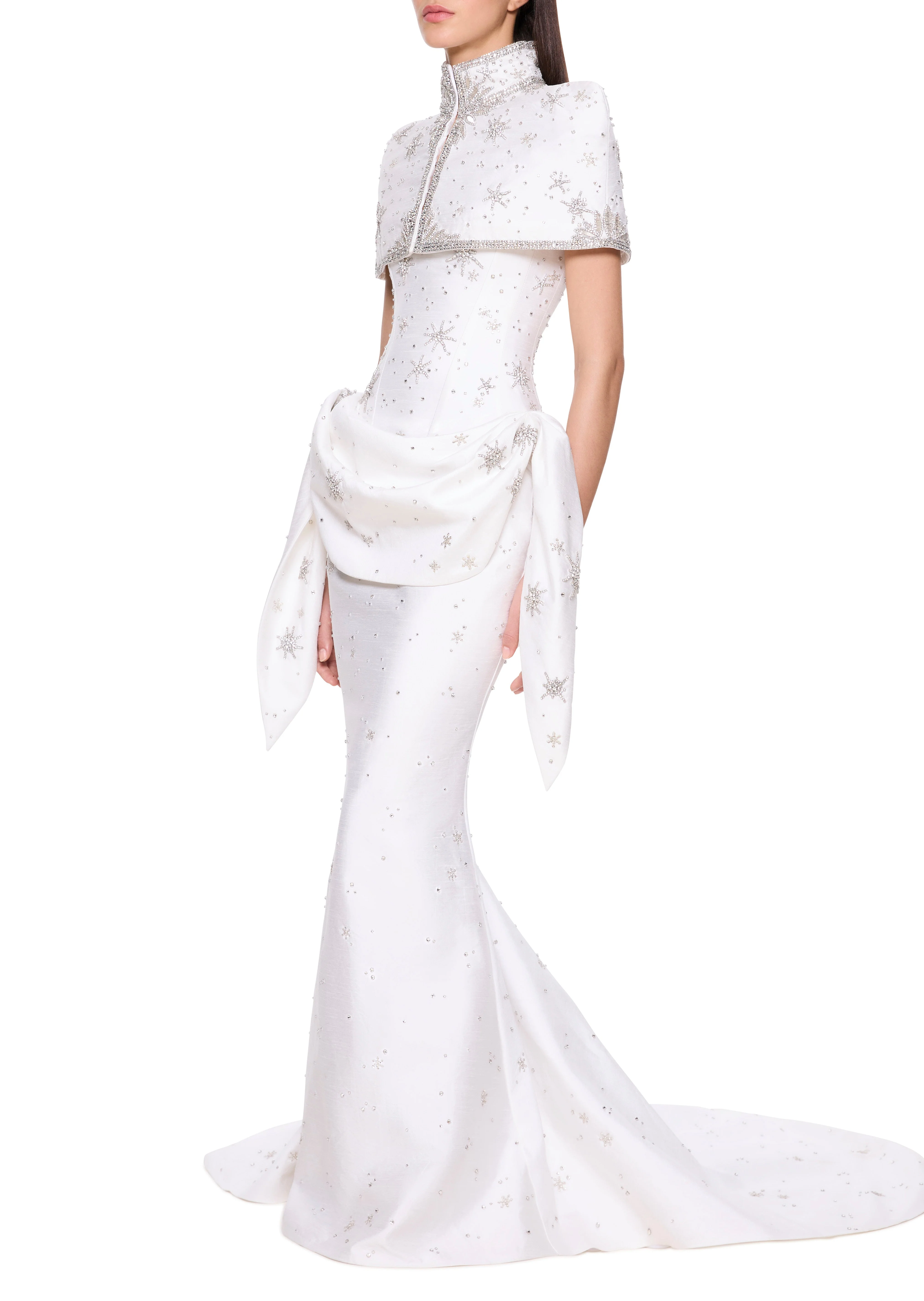 Estella Draped Gown - Bright White - Image 9