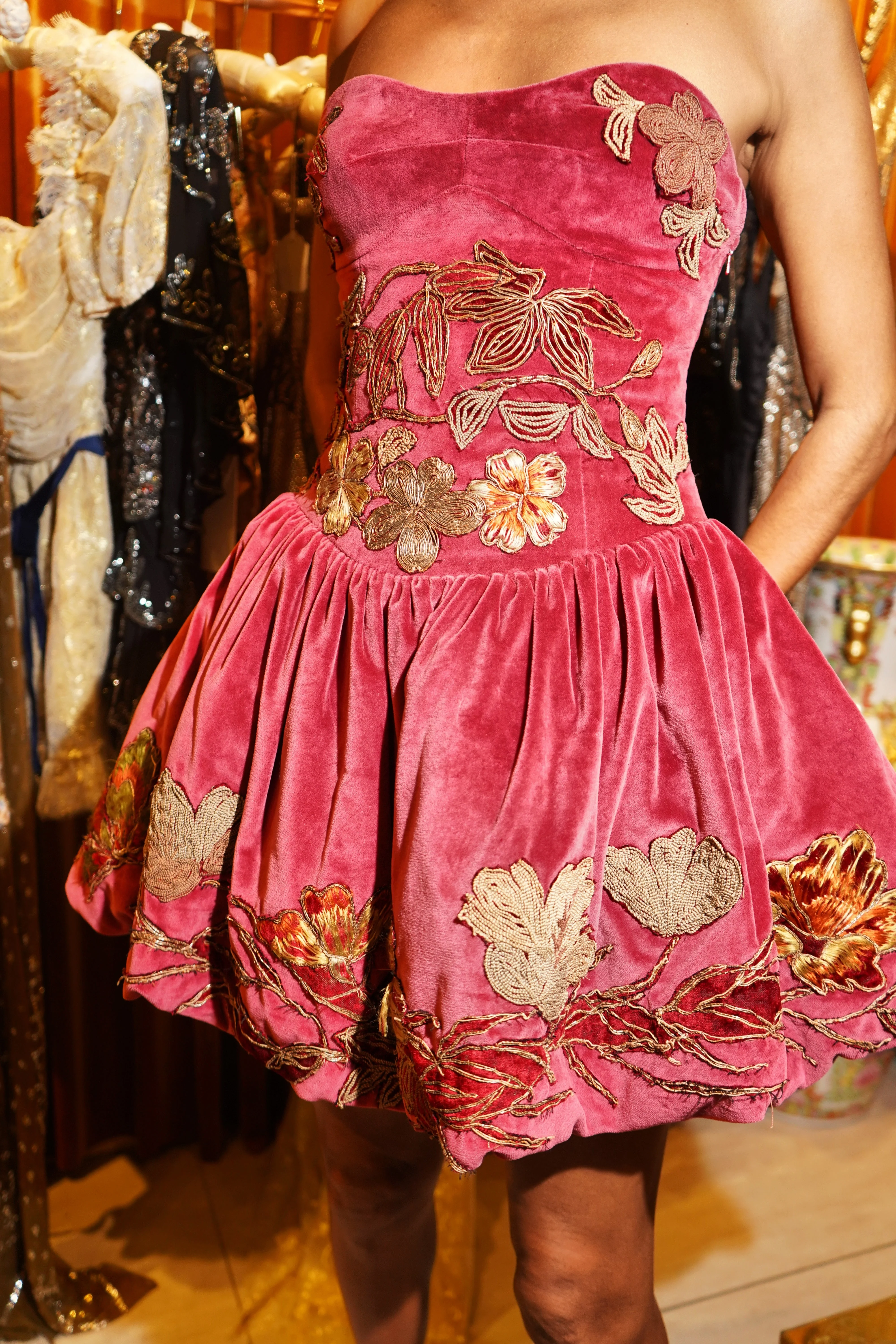 Velvet Tapestry Bubble Dress - Image 9