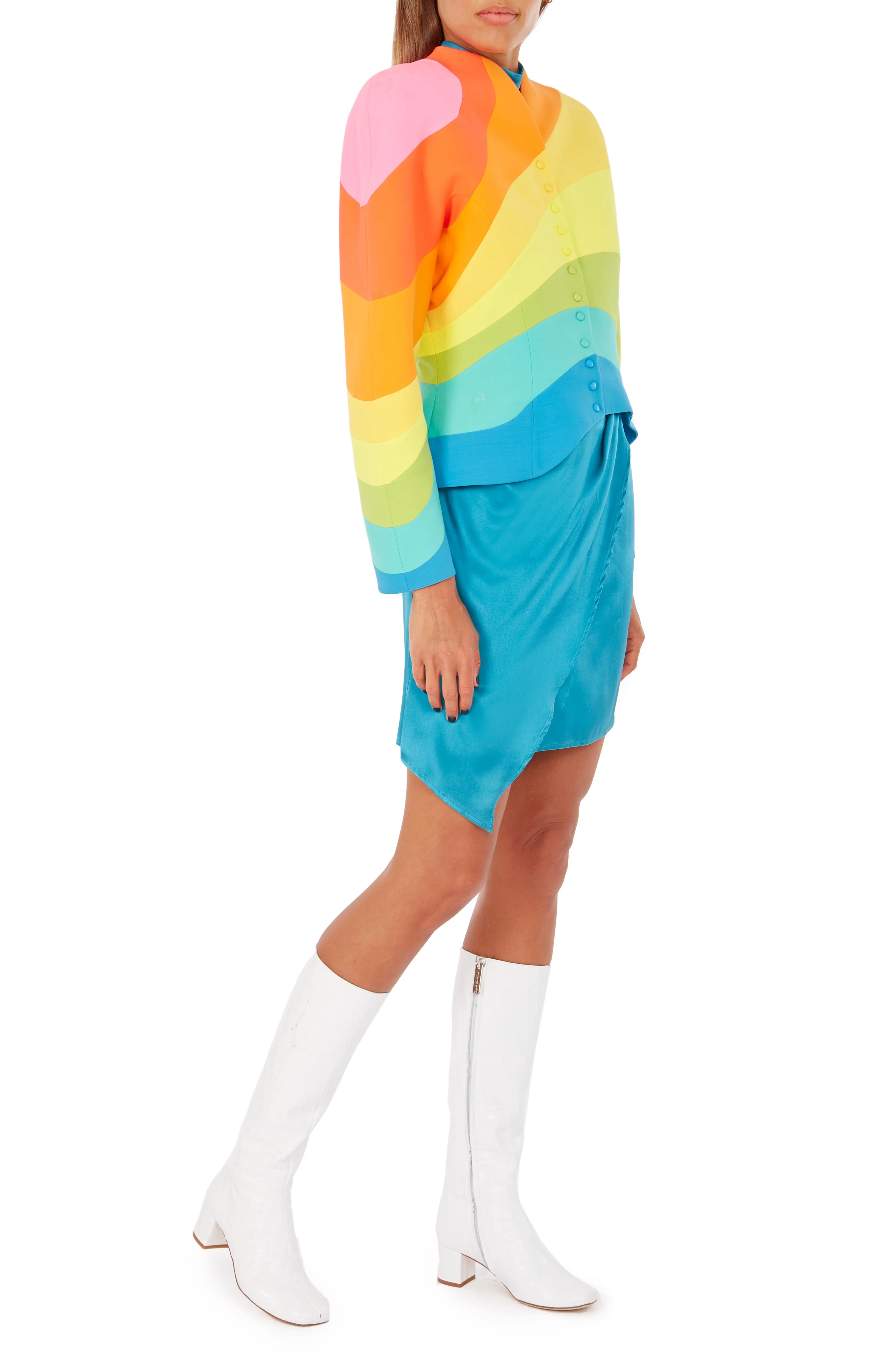 1990's Thierry Mugler Rainbow Jacket - Image 4
