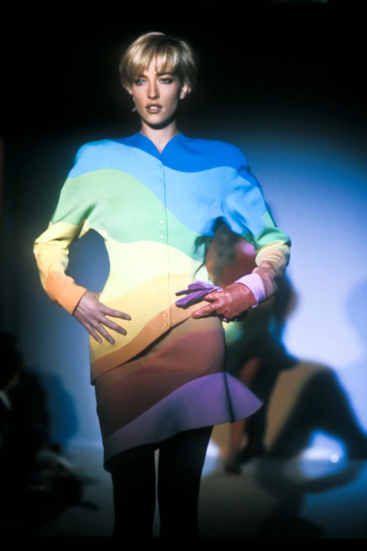 1990's Thierry Mugler Rainbow Jacket - Image 7